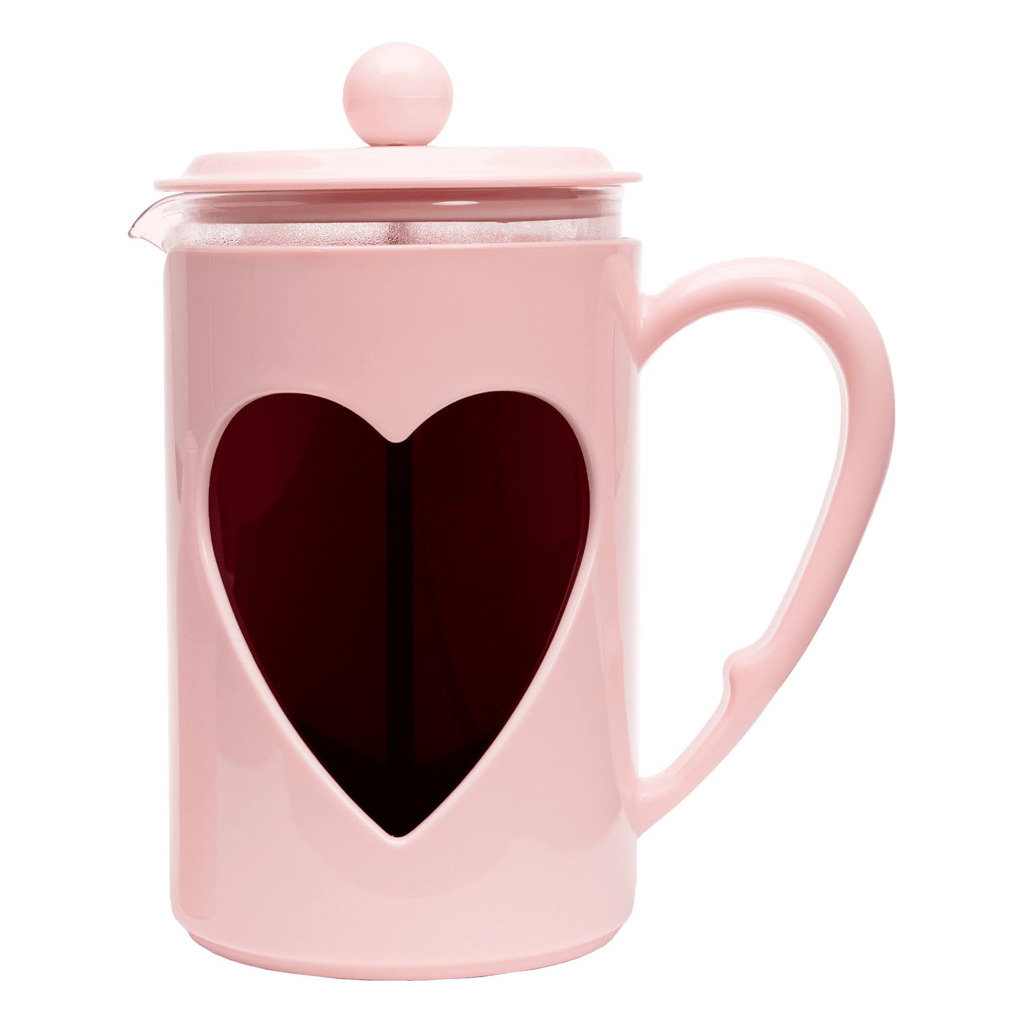 Paris Hilton French Press Coffee Maker, Temperature Safe Glass, Stainless Steel Filter, Makes 8 Demitasse Cups, 1L/34oz, Pink