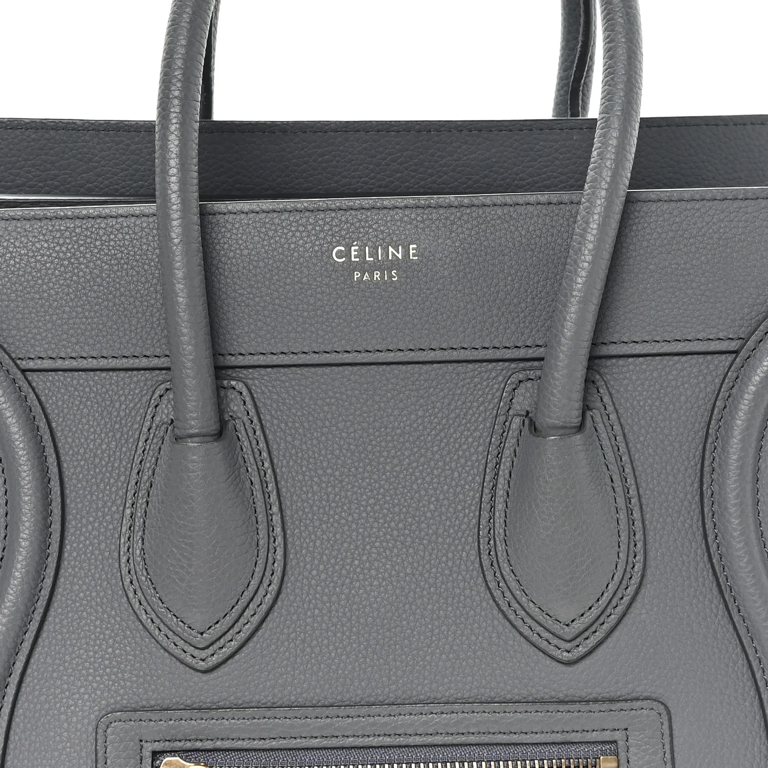 Baby Drummed Calfskin Micro Luggage Kohl