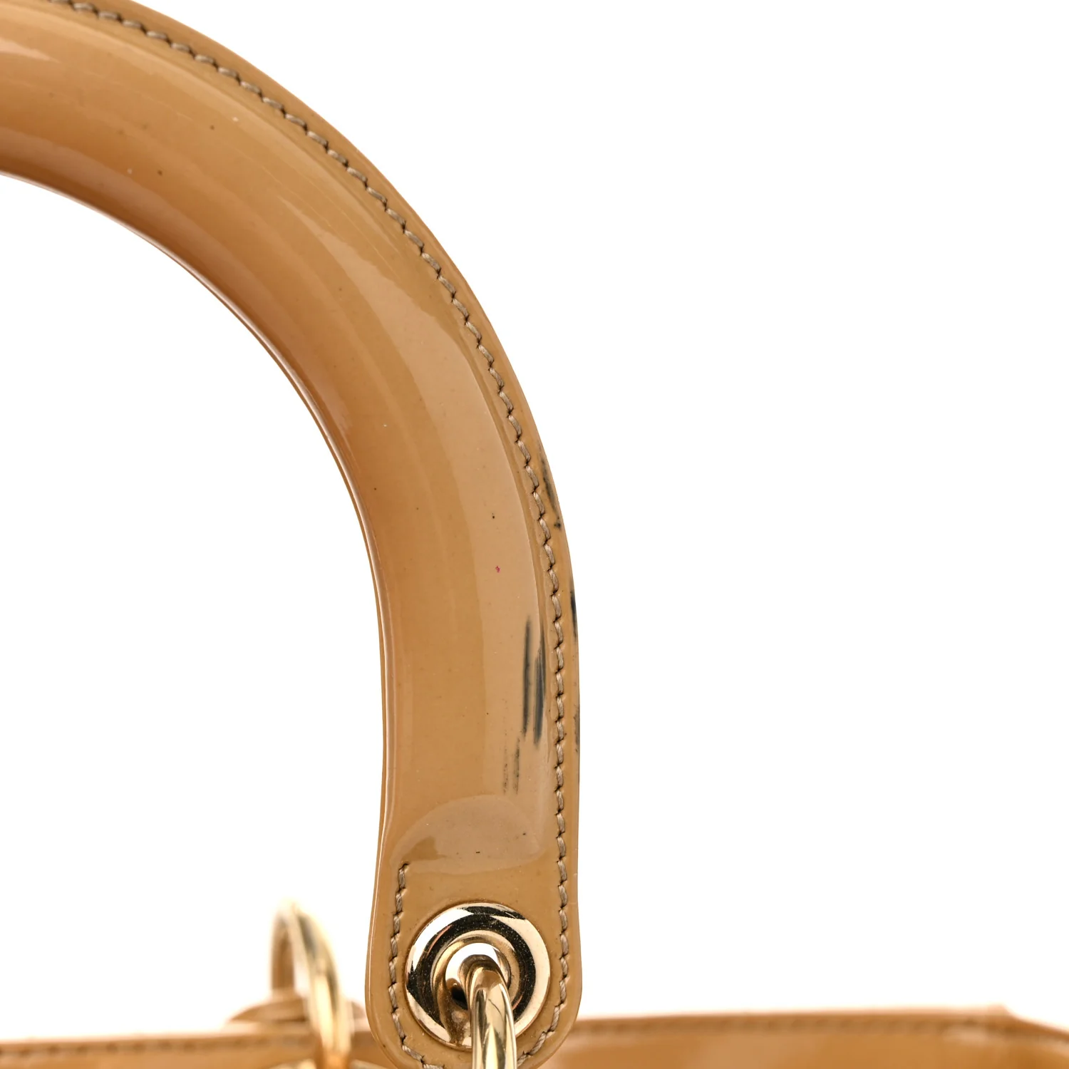 Patent Cannage Large Lady Dior Dark Beige