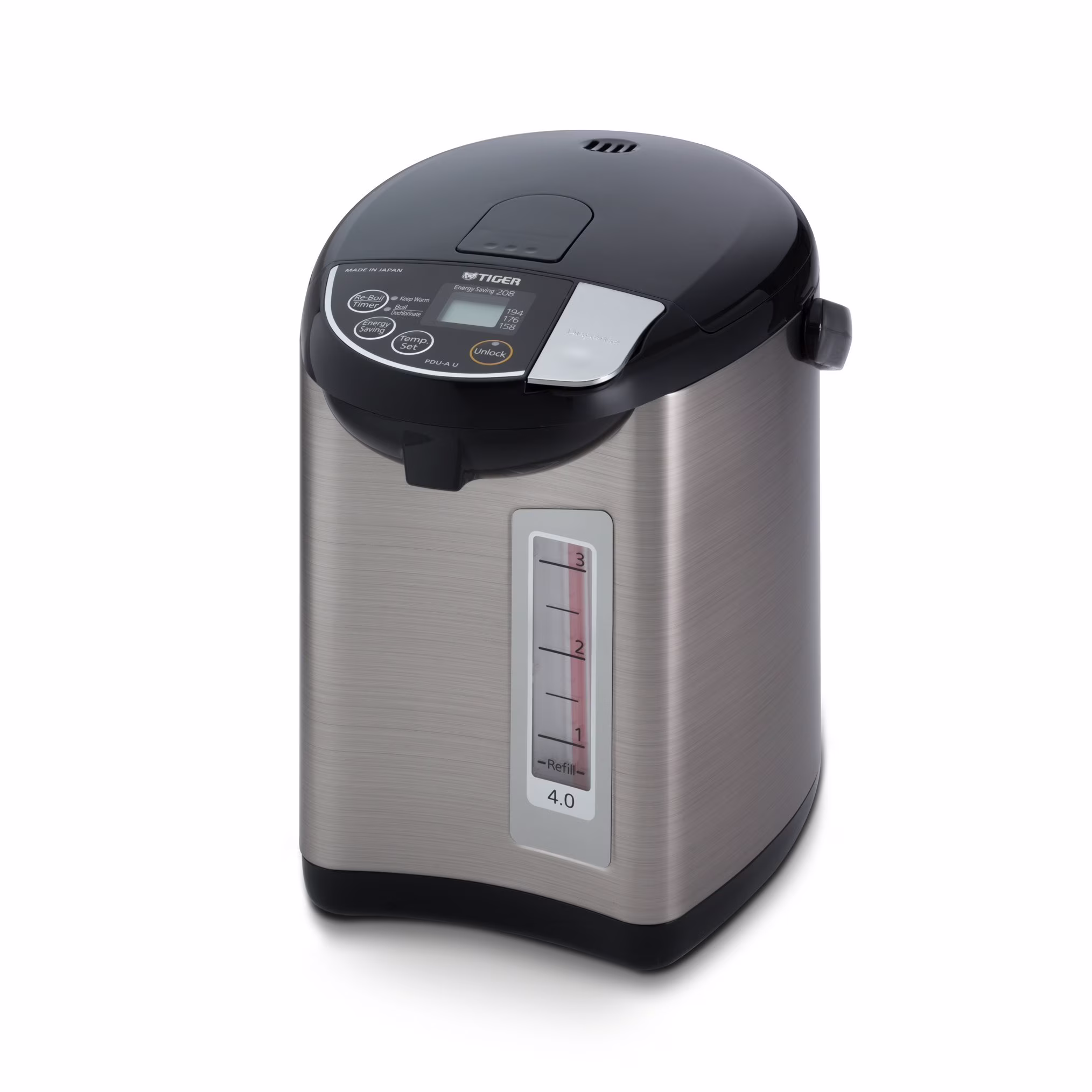 Tiger PDU - A40U - K 40 L Electric Kettle with LCD Control Panel Silver Black