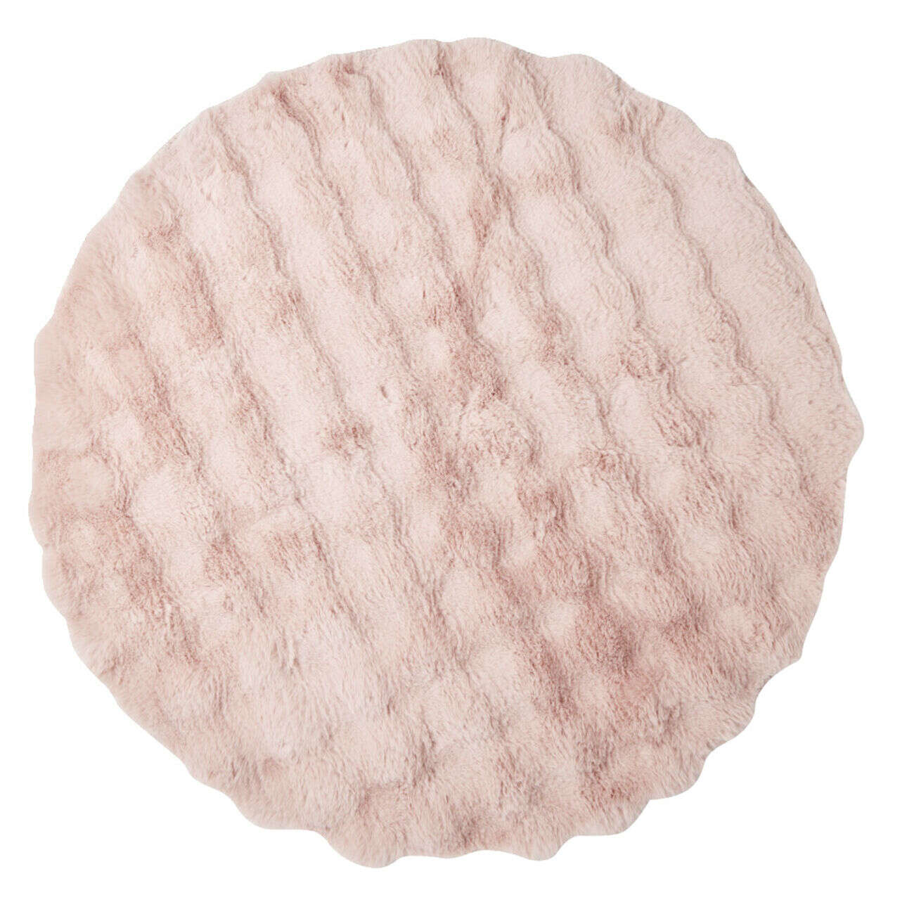 Tapis fausse fourrure rond relief bulle Ø90cm - 3 modèles