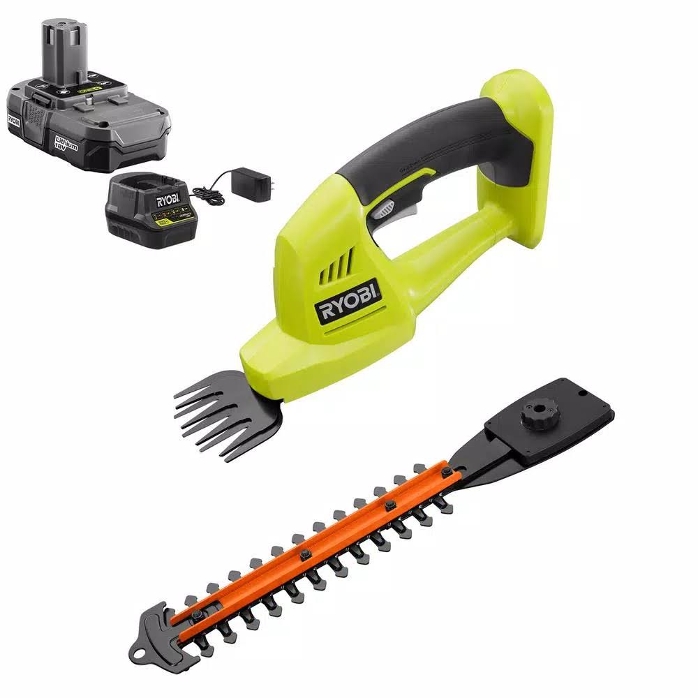 Ryobi ONE+ 18-Volt Lithium-Ion Cordless Grass Shear and Shrubber Trimmer - 1.3