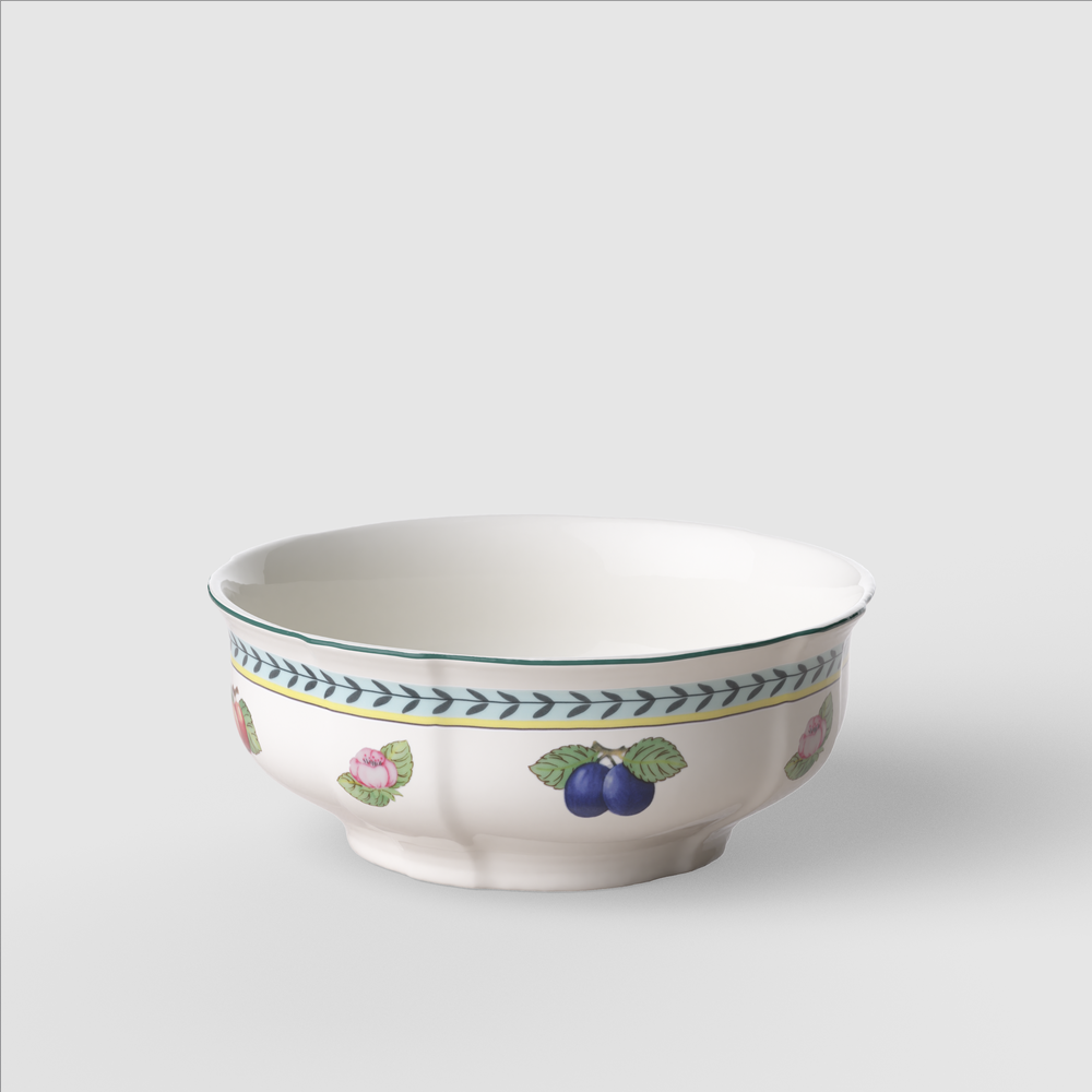 French Garden Serving Bowl - Multi-colored, 44 oz, Premium Porcelain