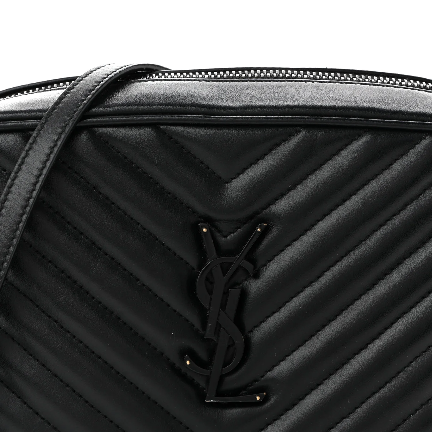 Calfskin Matelasse Monogram Monochrome Lou Camera Bag Black