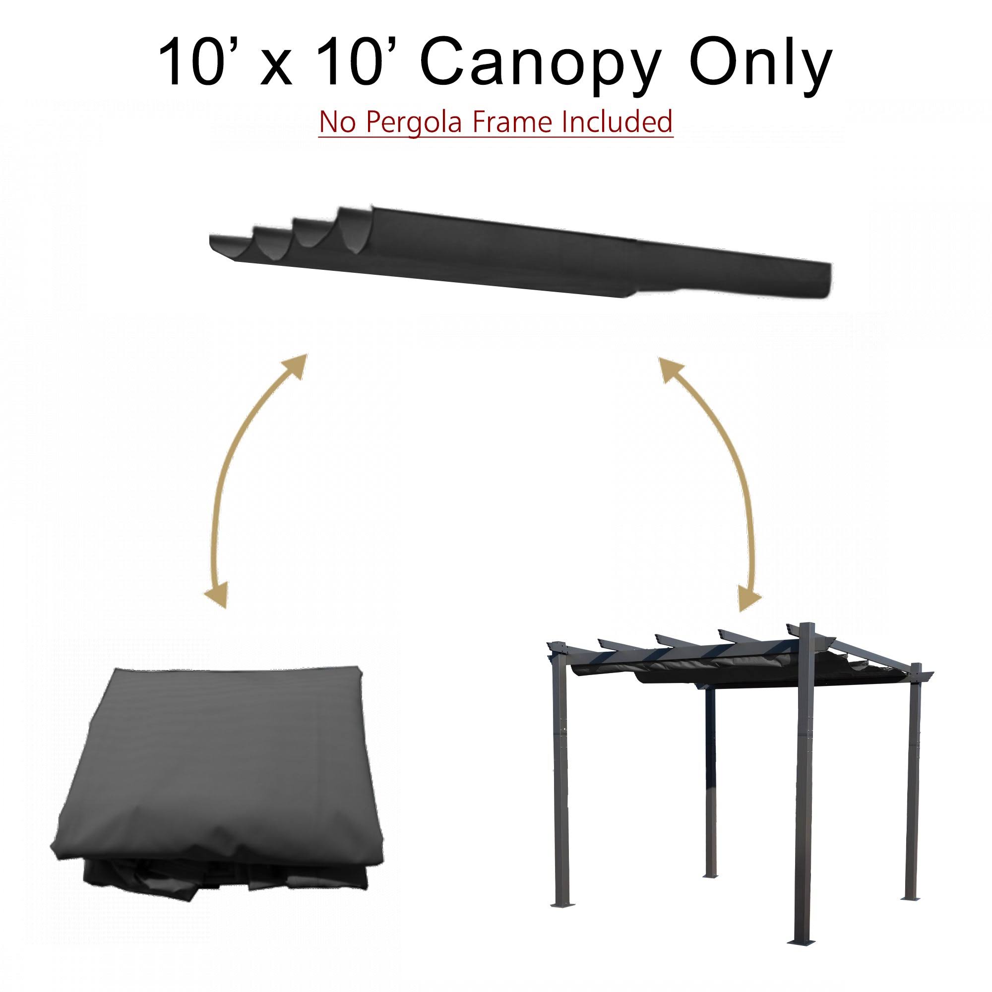Morgan Outdoor 10 ft. x 10 ft. Pergola Gray Sun Shade Canopy