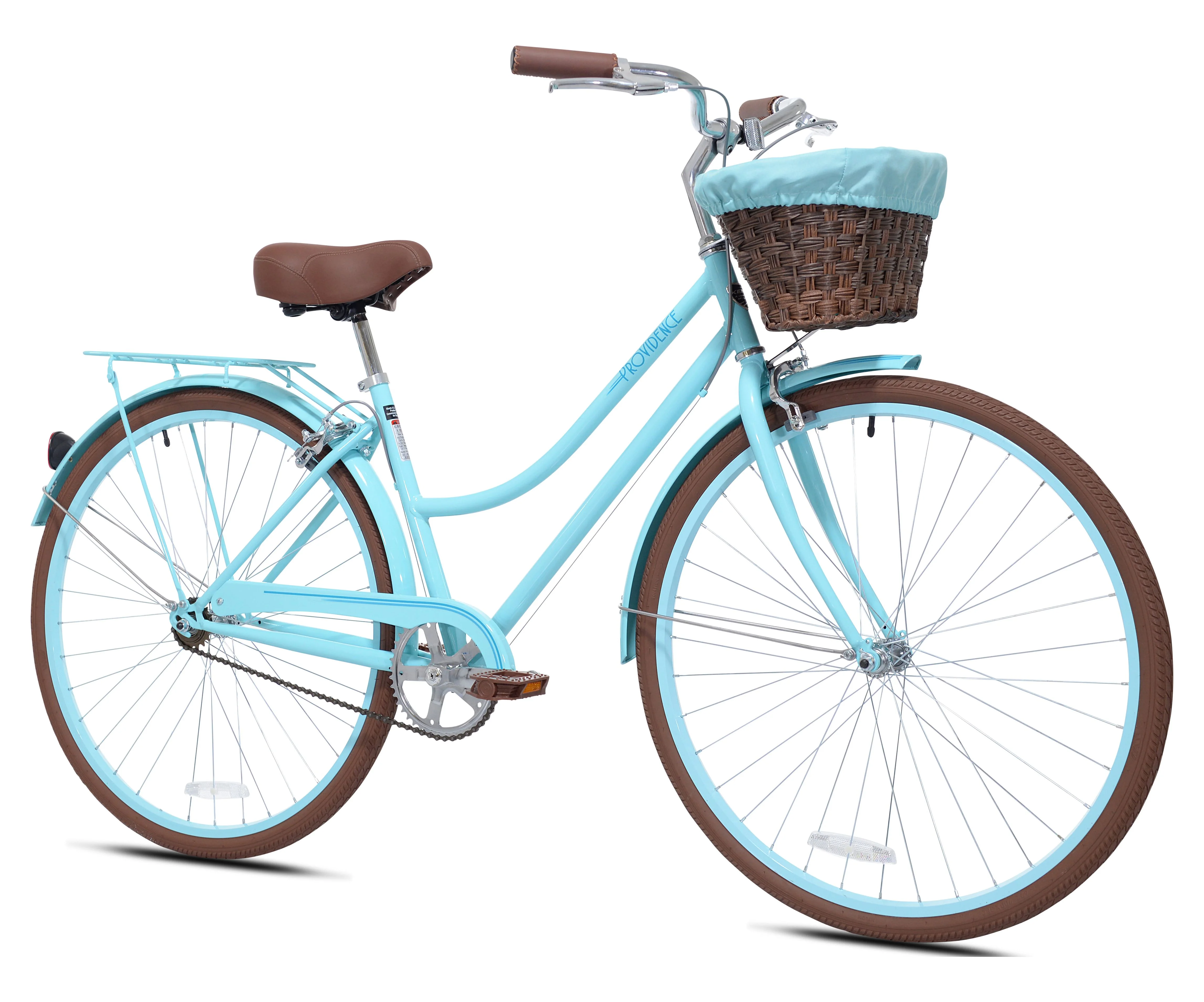 Kent 700C Providence Cruiser Bike, Adult, Light Blue and Brown