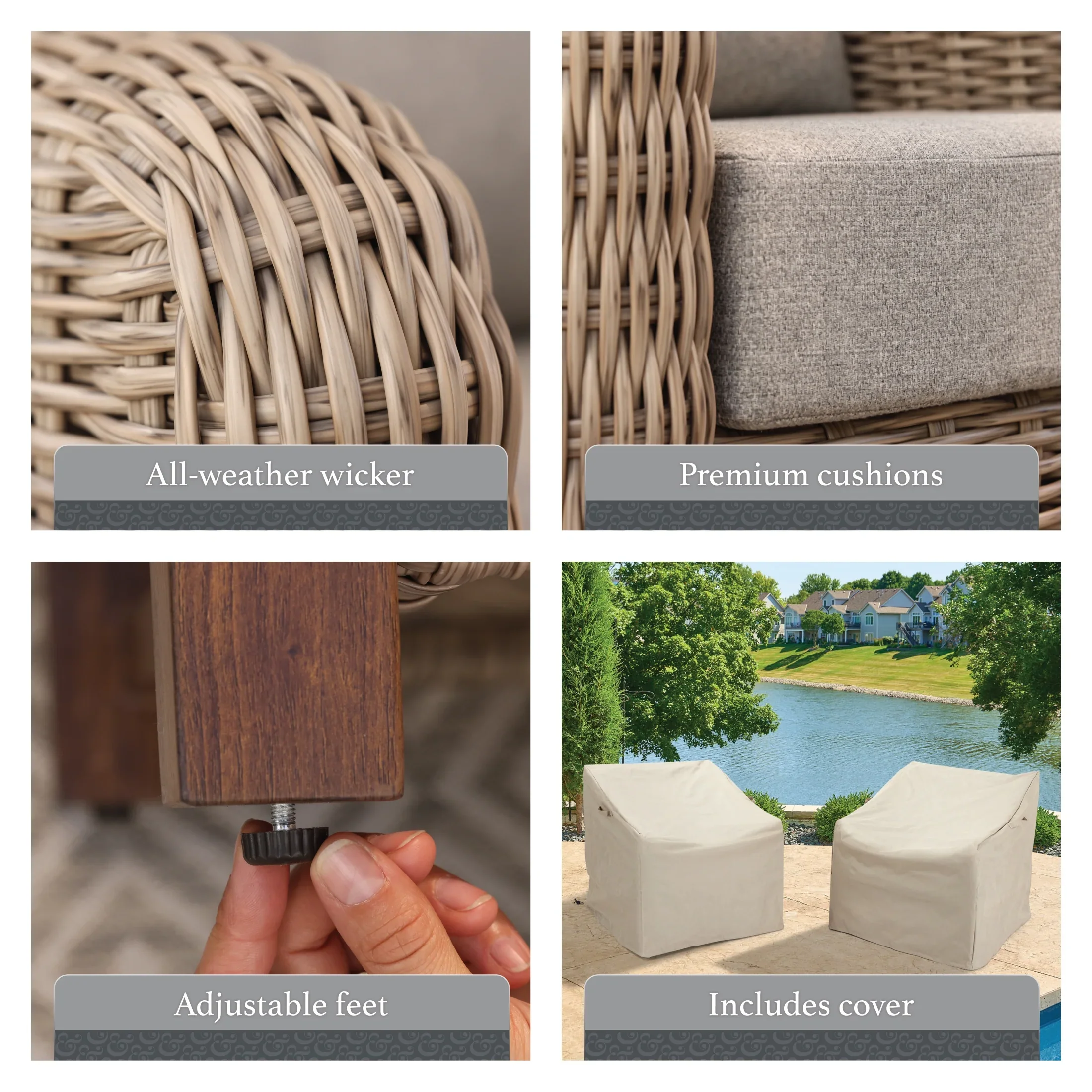 Better Homes & Gardens Bellamy  2-Pack Outdoor Wicker Club Lounge Patio Chairs, Dark Brown