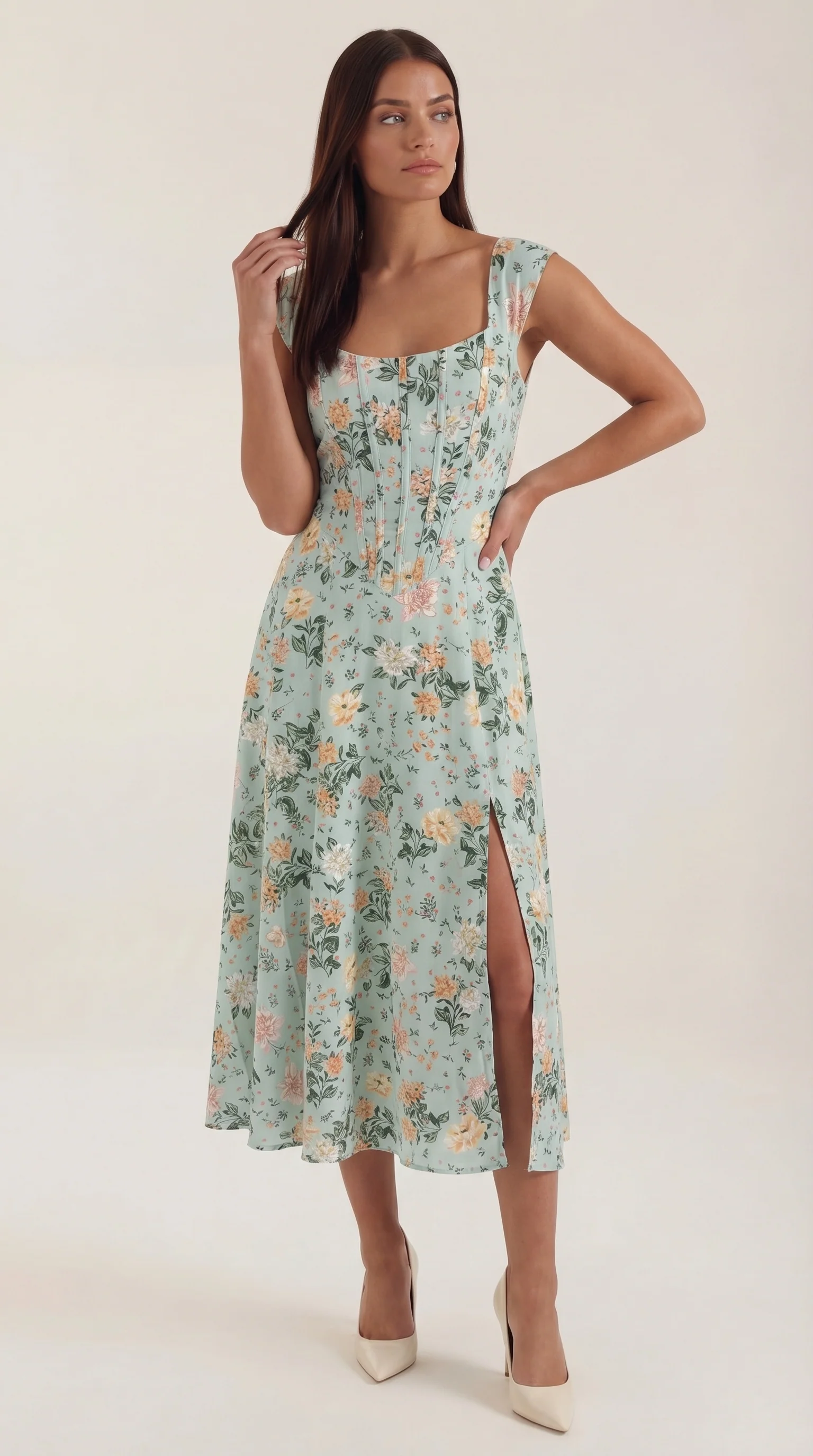 Robe corset midi femme tenue invité mariage