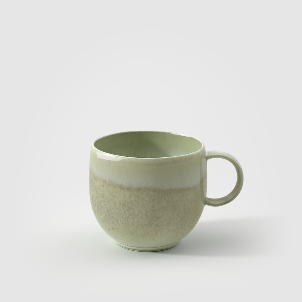 Perlemor Mug - Green, 9.9 oz, Premium Porcelain