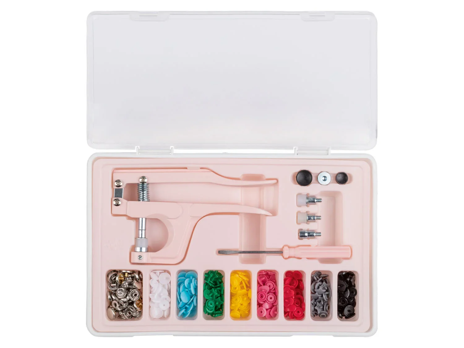 crelando Set de boutons-pression avec pince, 110 pices