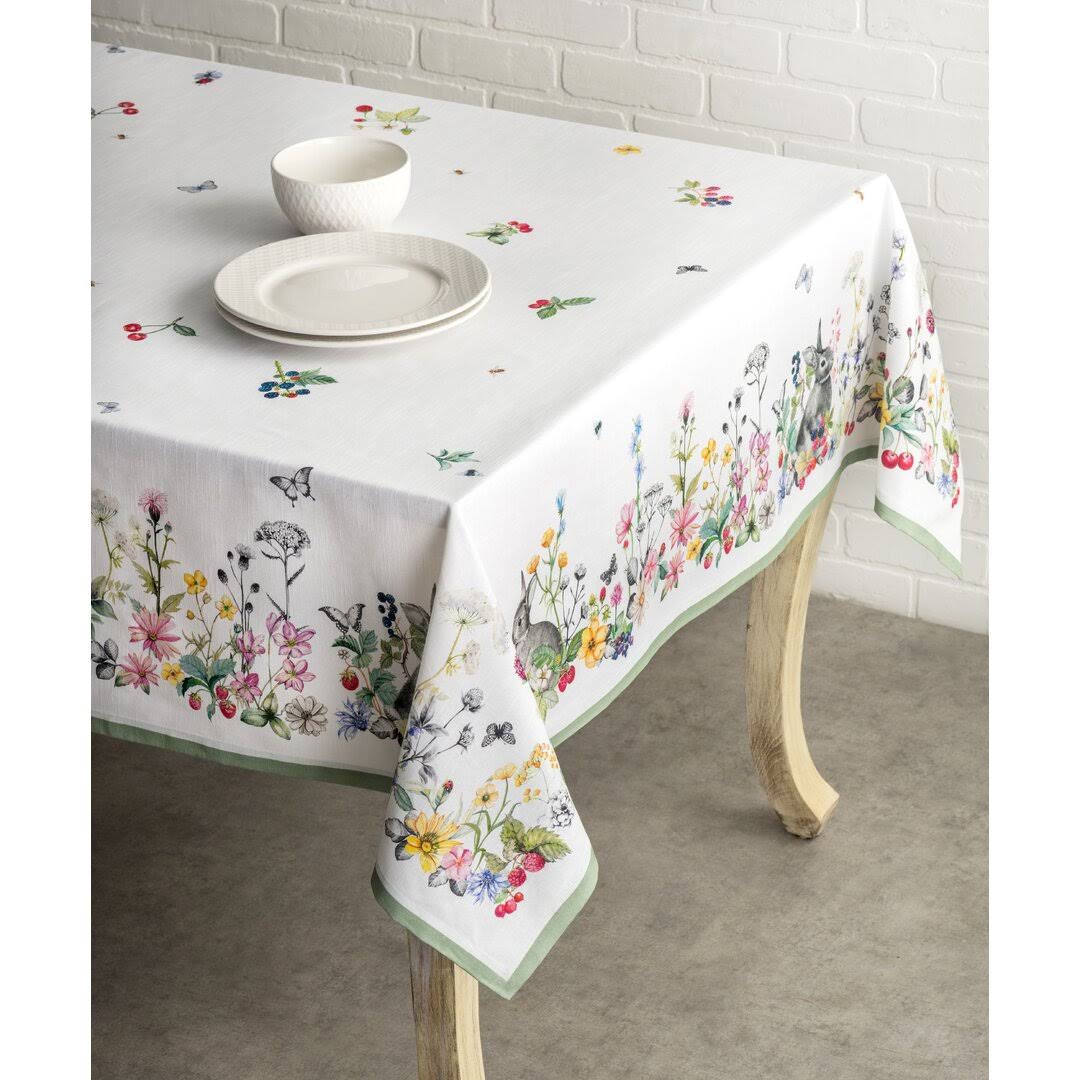 Floral 100% Cotton Easter Tablecloth Maison d' Hermine Size: 108