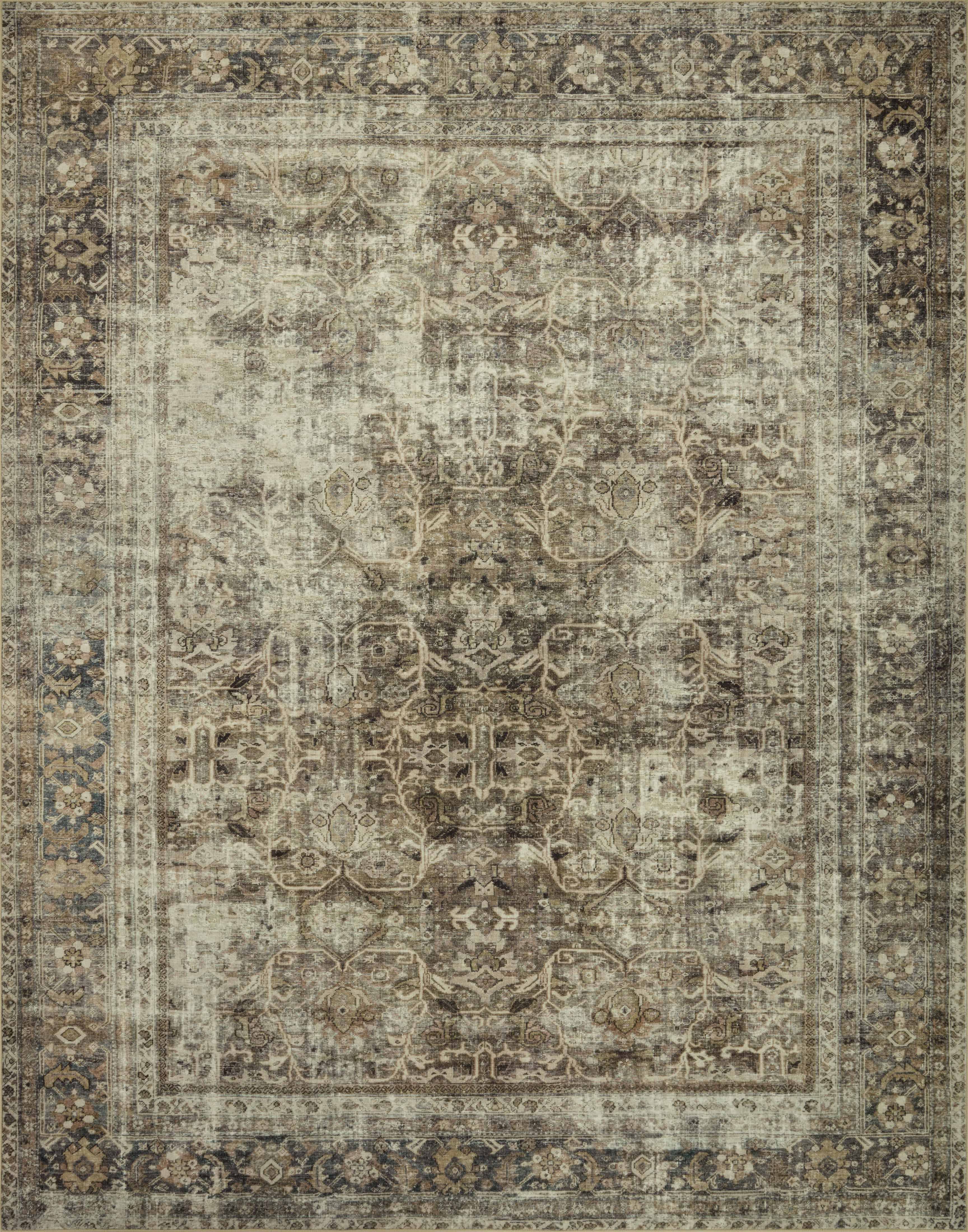 Magnolia Home Sinclair SIN-01 Pebble/Taupe Washable Rug by Joanna Gaines
