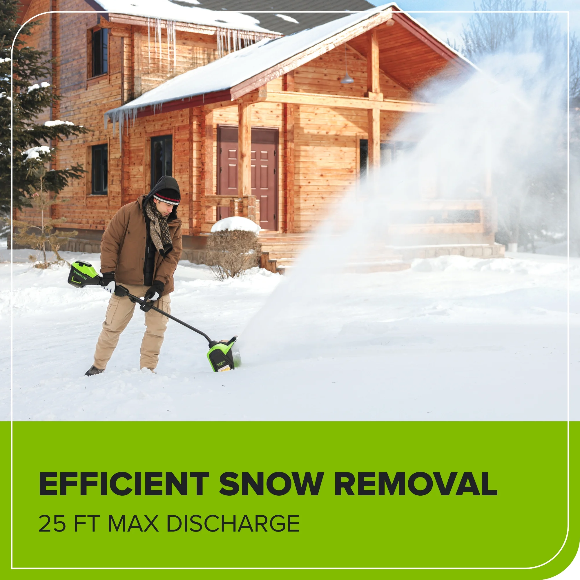 80V 12" Brushless Cordless Snow Shovel with LED Light, 2.0Ah Battery and Charger Included - Image 7