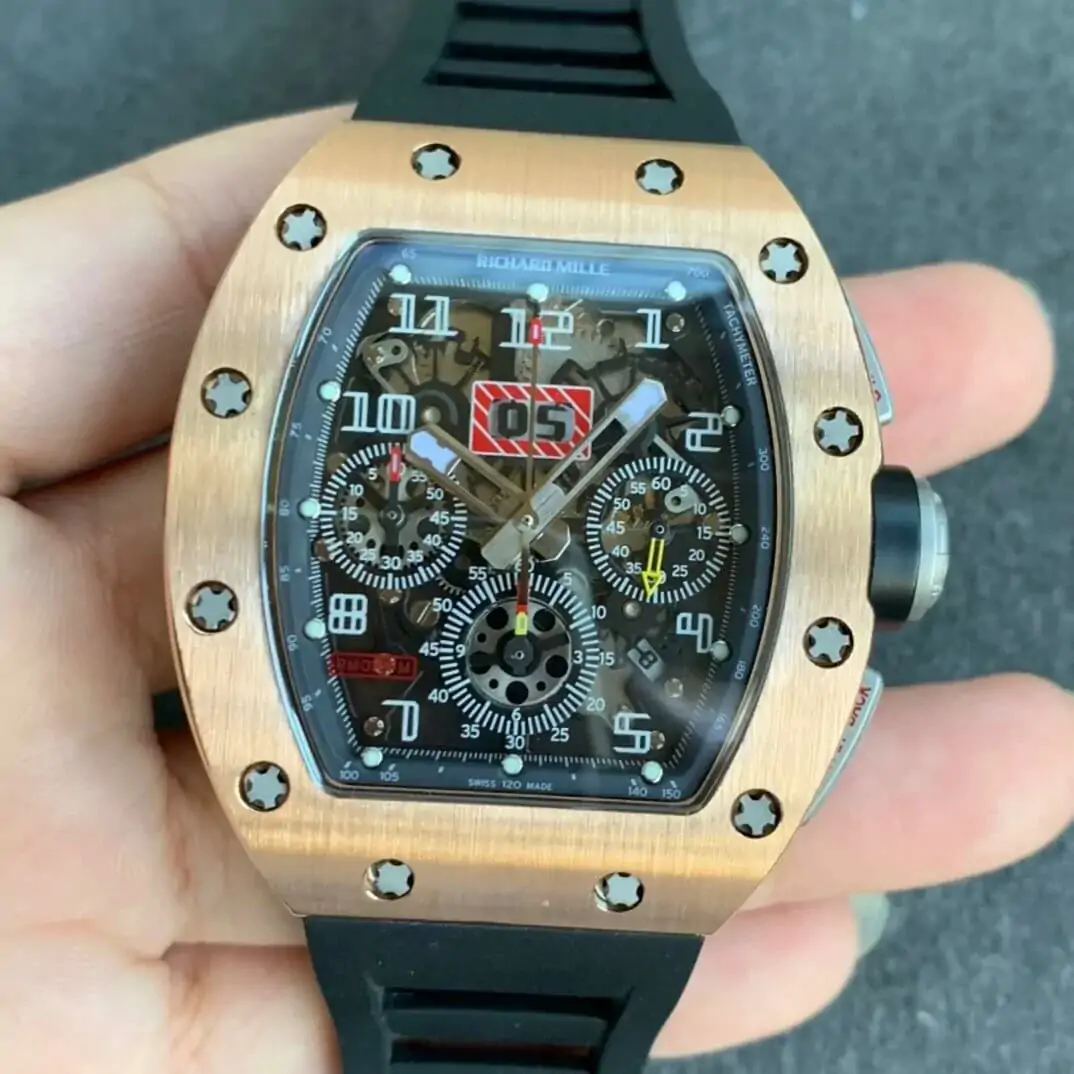 Richard Mille RM11 KV Factory Black Rubber Strap
