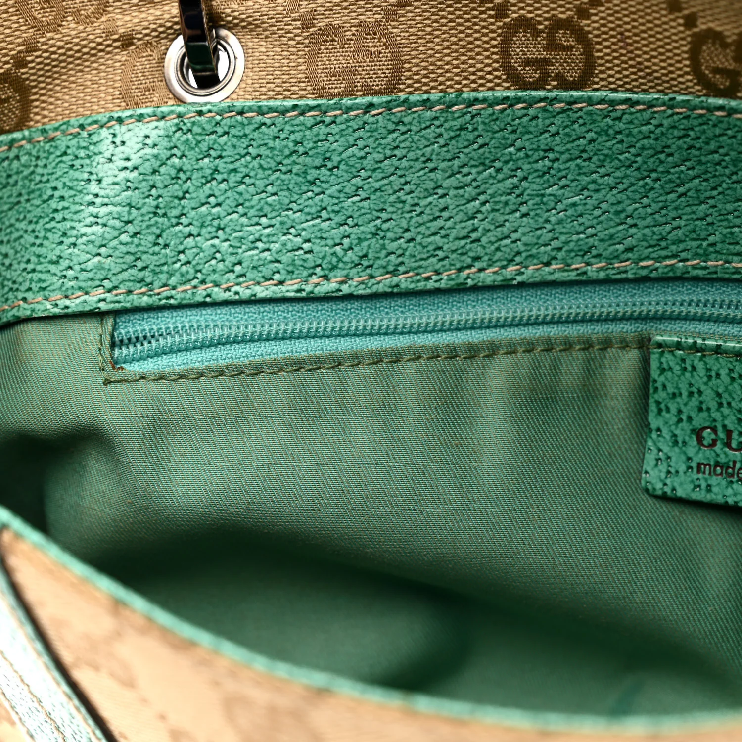 Monogram Satchel Bag Turquoise