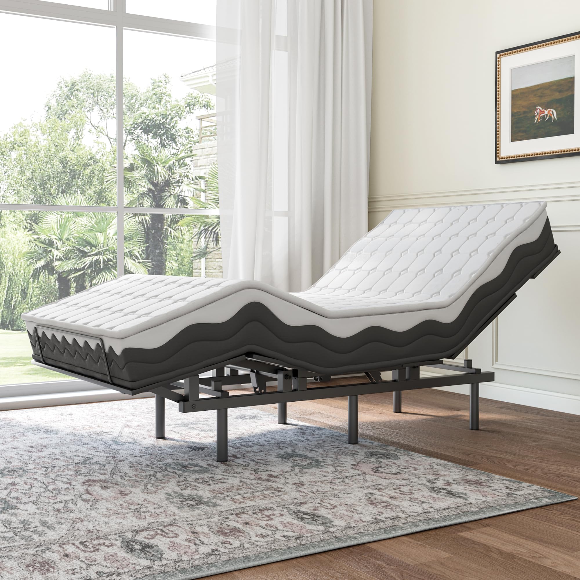 Adjustable Bed Frame -Wireless Remote -Memory Function -Adjustable Bed Base -Head and Foot Lift Incline -Zero Gravity -Quiet Motorfor Lying…