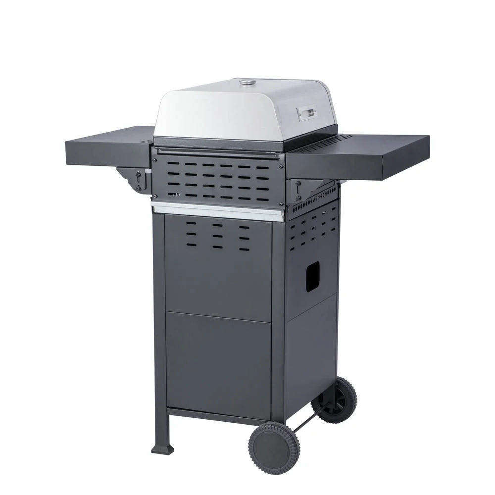 GVN Garden Grill, Patio Backyard Barbecue Grill,2-Burner Propane Gas BBQ Grill, Pizza Box, 24600BTU Output With Wire Enamel Cooking Grids