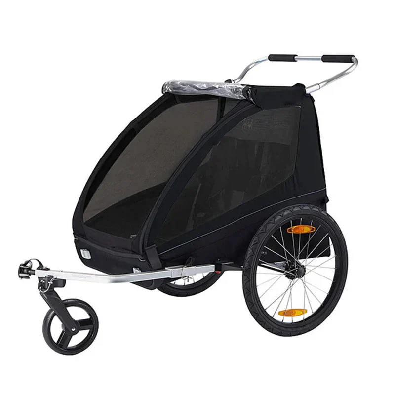 2-Seat Bicycle Trailer and Stroller – Black