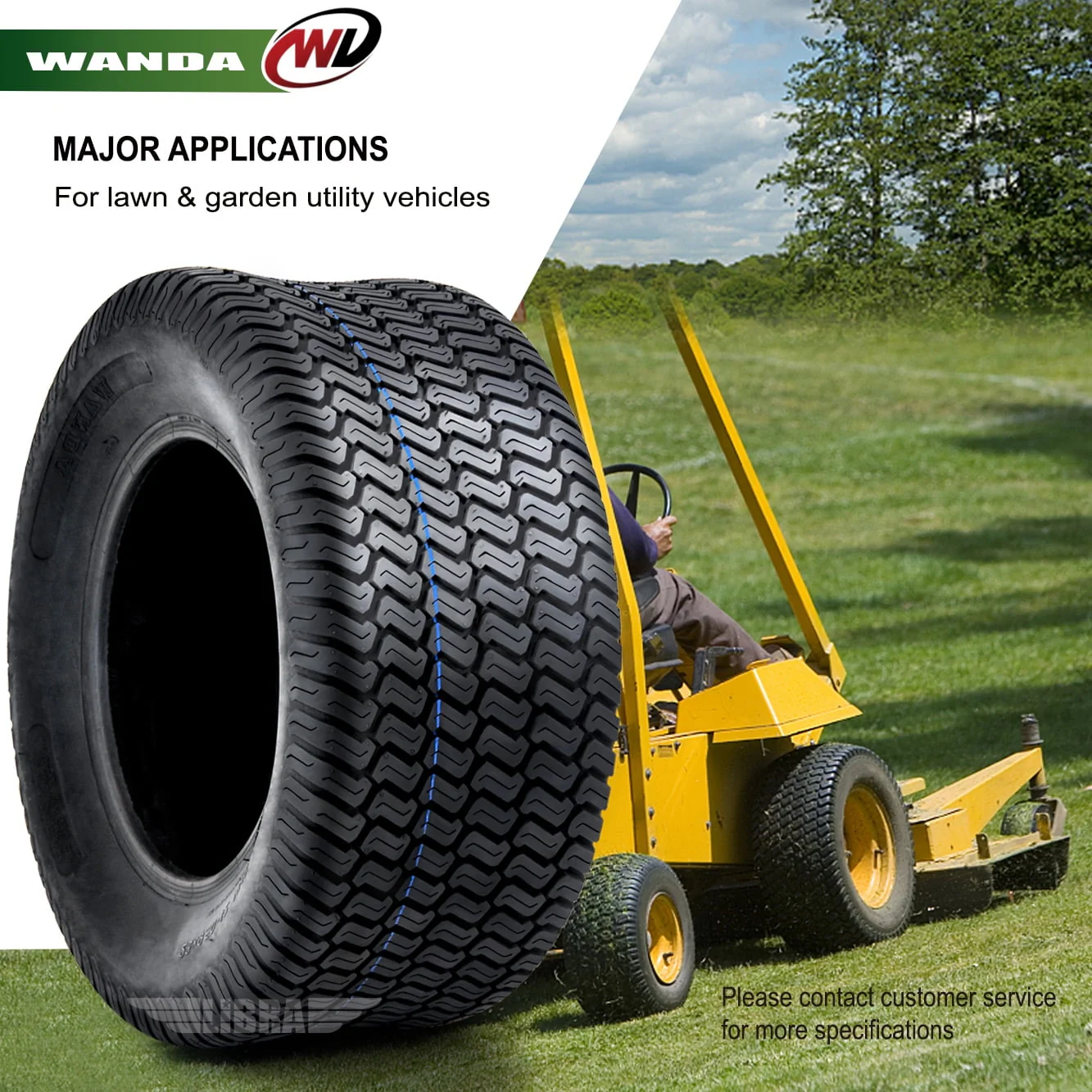 Set of 4 New Lawn Mower Turf Tires 15x6 - 6 Front & 20x10 - 8 Rear /4PR - 13016 - 13040