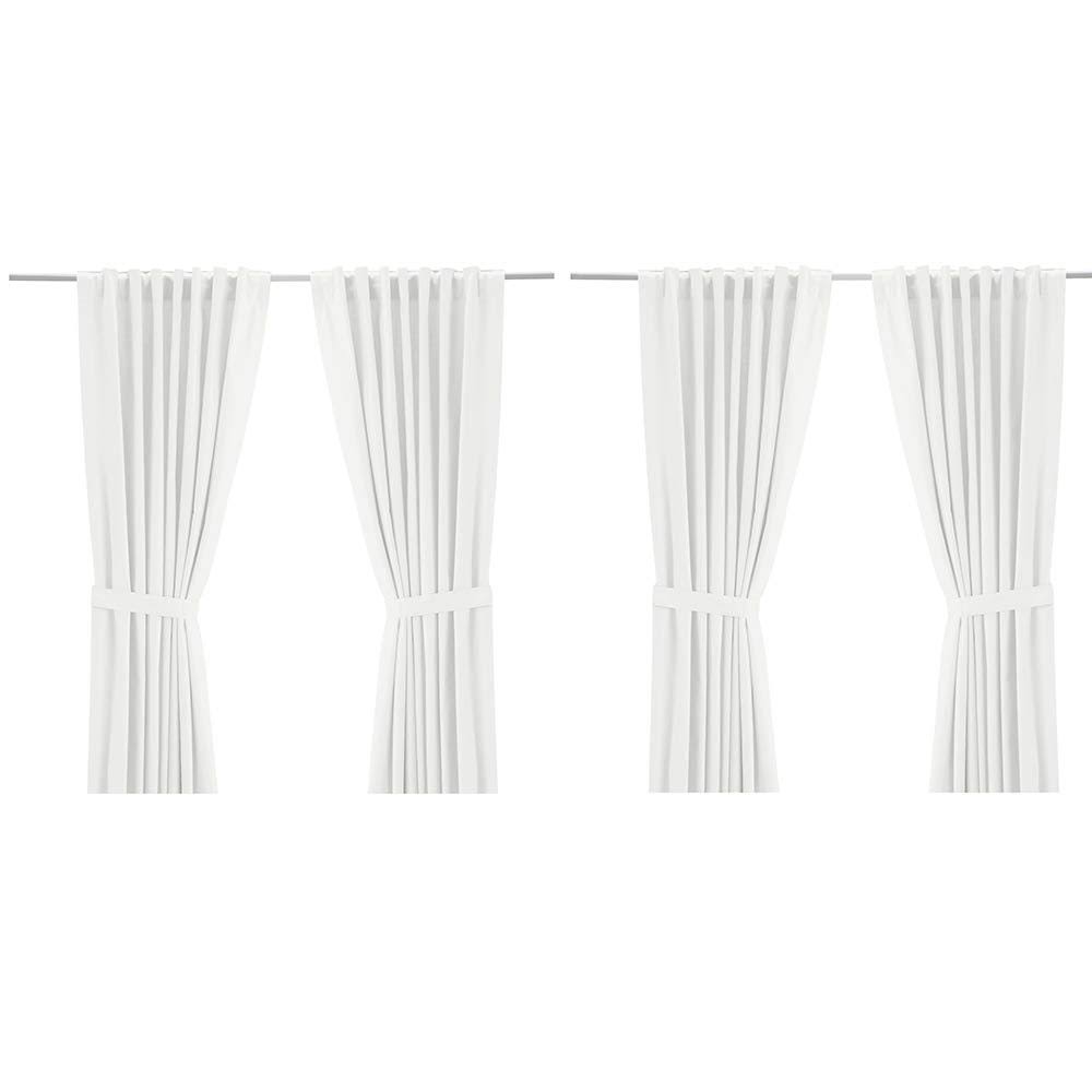 IKEA Ritva 401.119.92 White Curtain Set 2 Panels with Tie-Backs - Siz