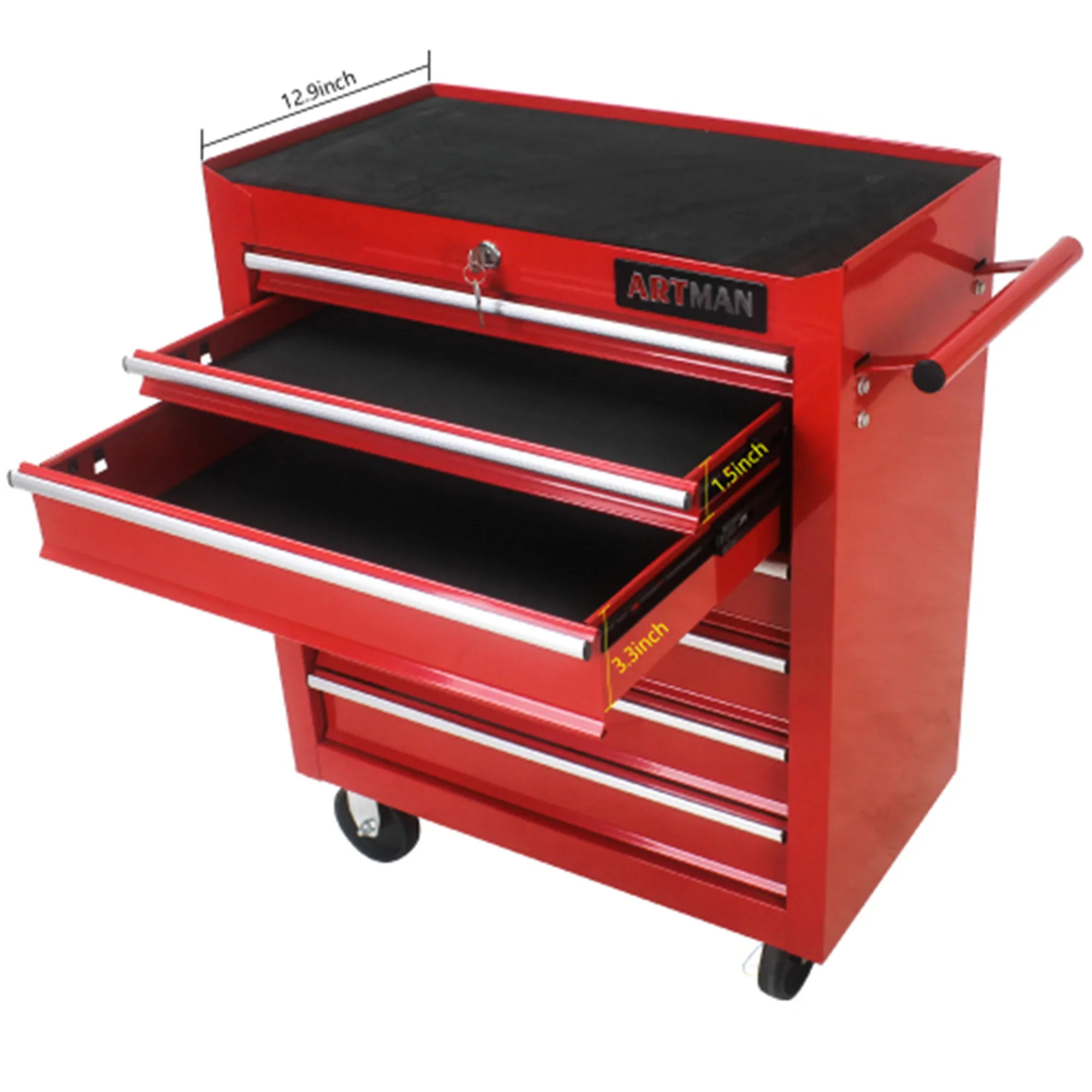 ARTMAN 7 Drawer Tool Rolling Storage Cart ,Tool Boxes Tool Chest with Wheels and Drawers for Garage Workshop Warehouse