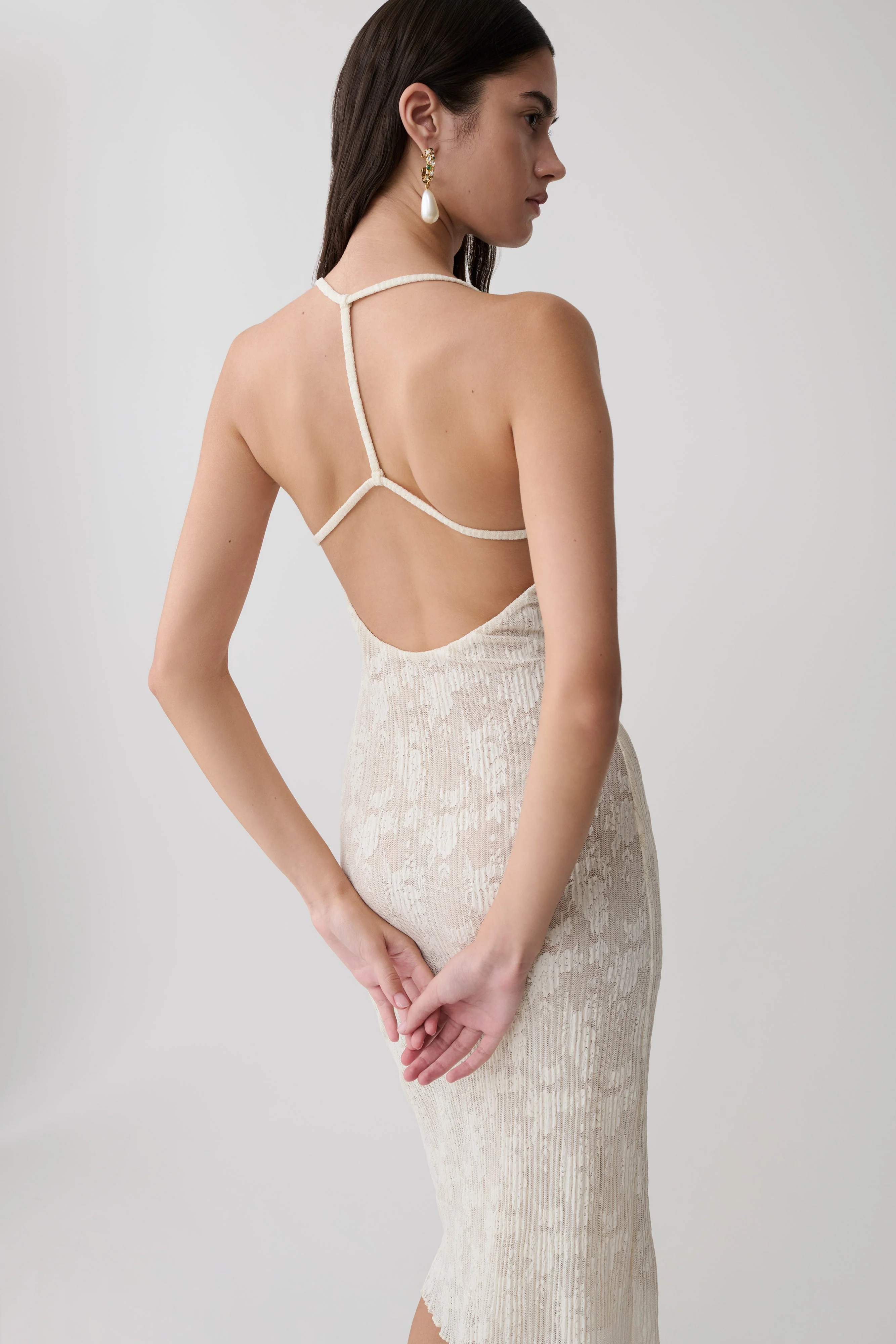 Ambrose Lace Midi Dress - Ivory