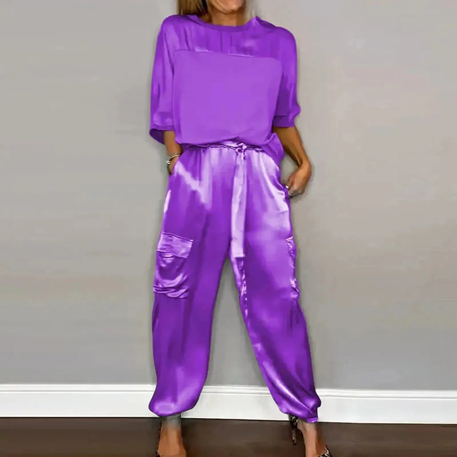 Sophie Paris I Satin Ensemble lounge deux pièces