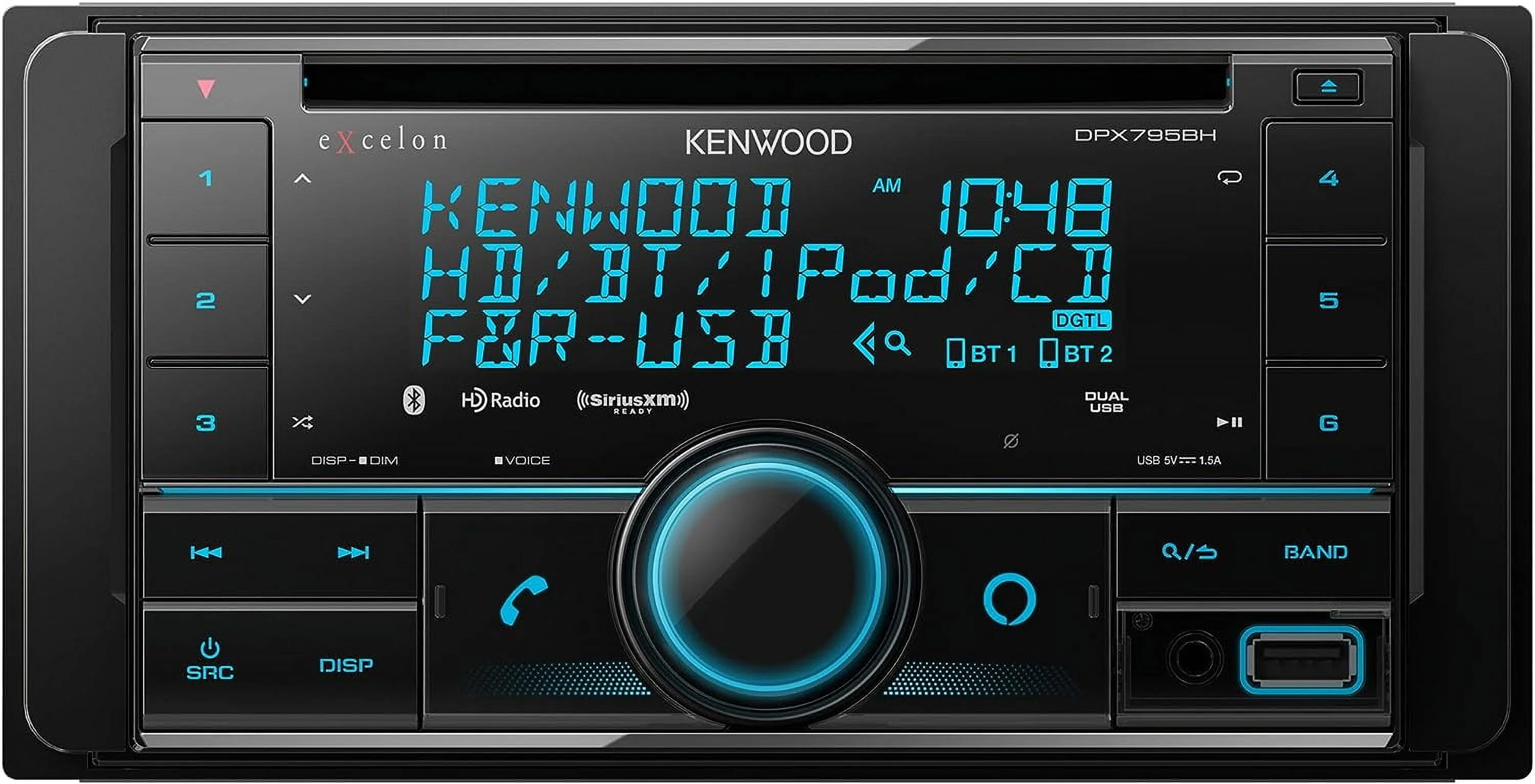 DPX505BT Double DIN in-Dash CD Car Stereo. AM/FM with Bluetooth, Amazon Alexa Voice Control, High-Contrast 3-line Display with Variable-Color Illumination - Image 6