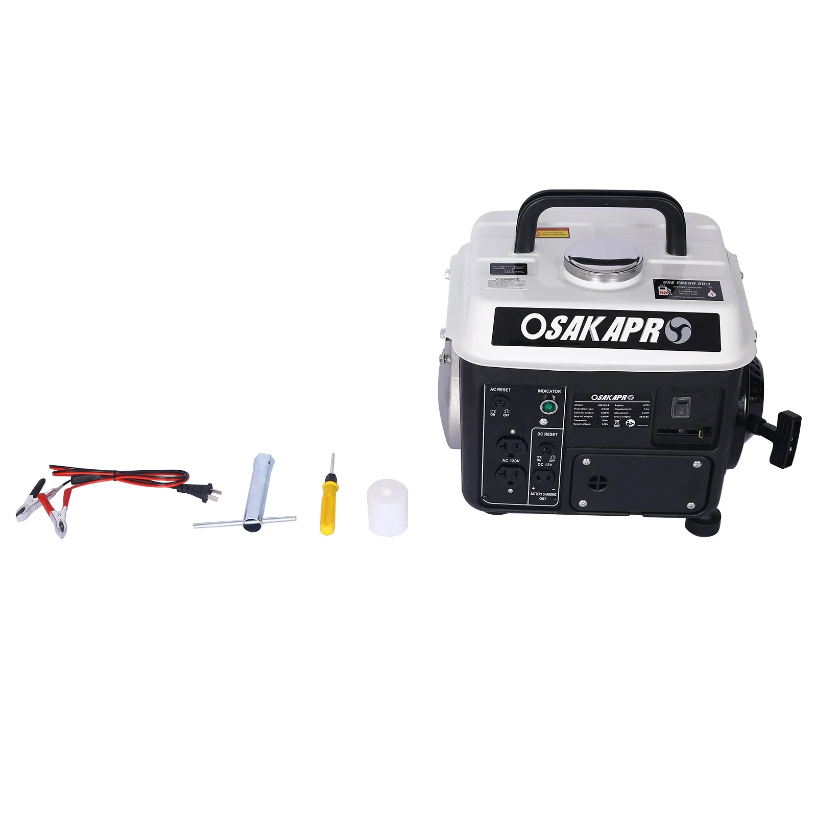 Portable Gas Powered Generator, 900W Peak, 800W Rated, Low Noise, Lightweight, EPA Compliant for Home, Camping, and Outdoor Use(White) Image 8