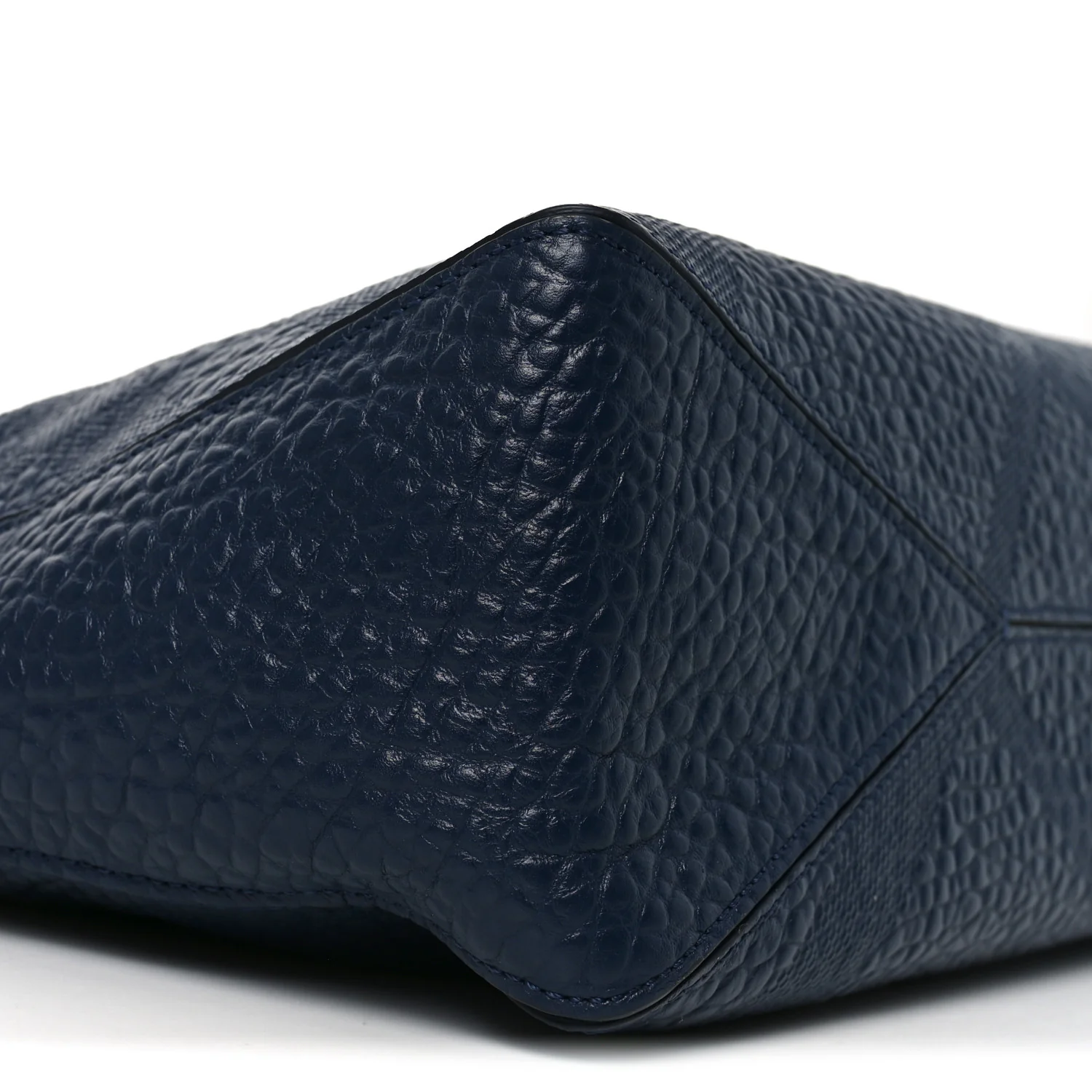 Heritage Grain Check Embossed Medium Dewsbury Tote Blue Carbon