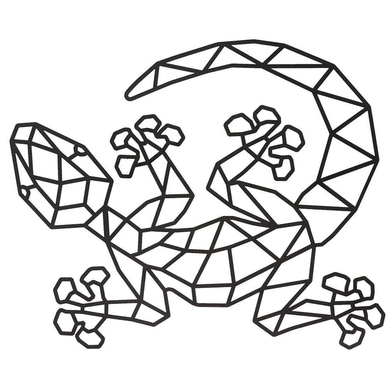 Décoration murale métal design tropical noir H49 cm