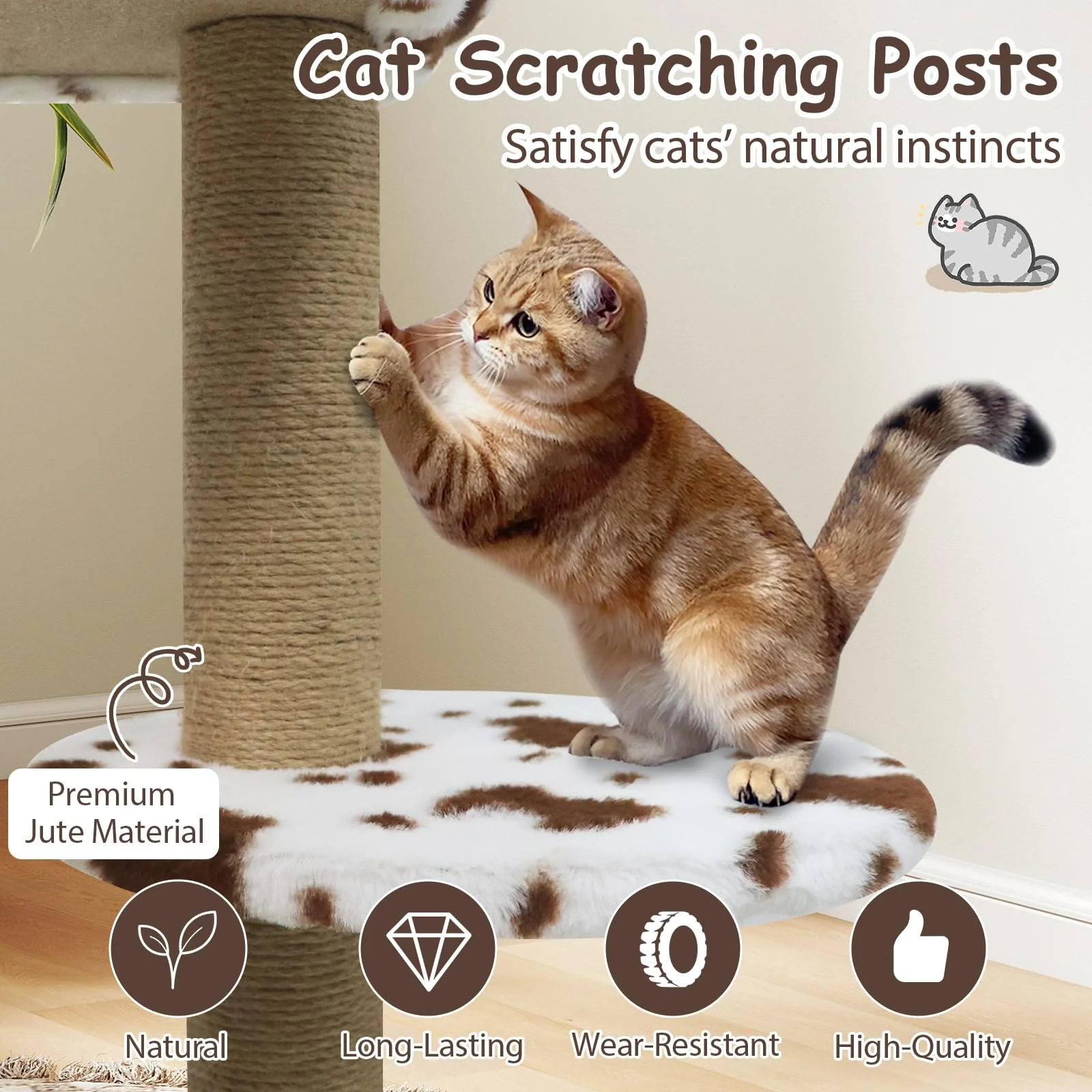 Tangkula 30 Inch Small Cat Tree with Jute Scratching Post