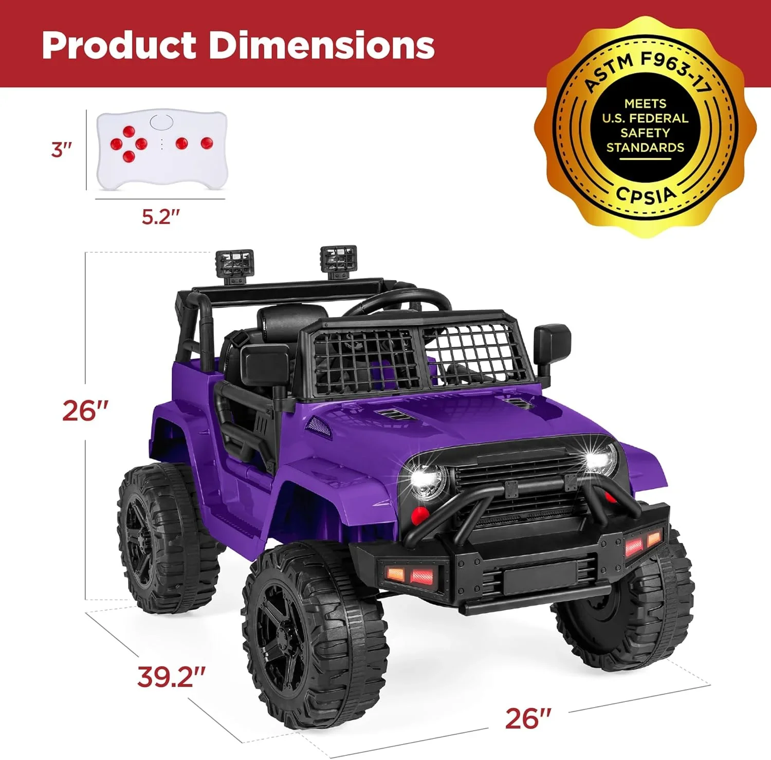 Camion électrique pour enfants Best Choice Products 12V avec suspension à ressorts et lumières LED