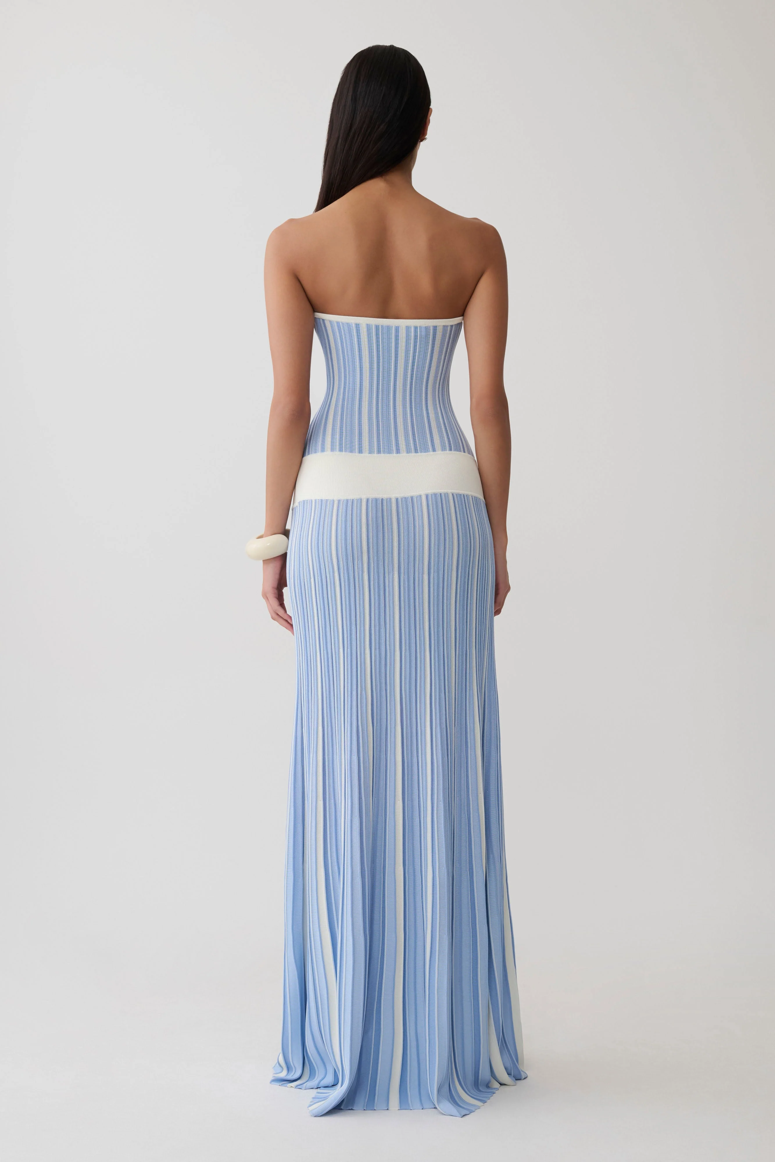 Joyce Stripe Maxi Knit Dress - Blue