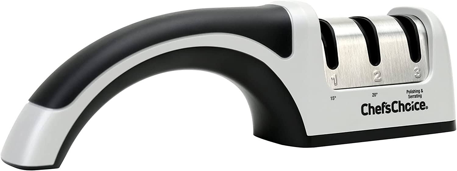 Chef'sChoice 4643 PRONTOPro Diamond Hone Manual Knife Sharpener Extremely Fast Sharpening Euro-American and Asian Style Knives Precise Bevel Angle Con