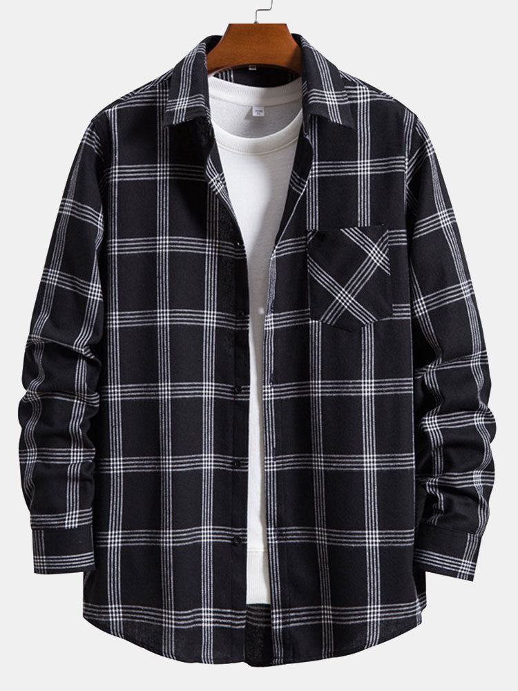 Chemise à carreaux boutonnée