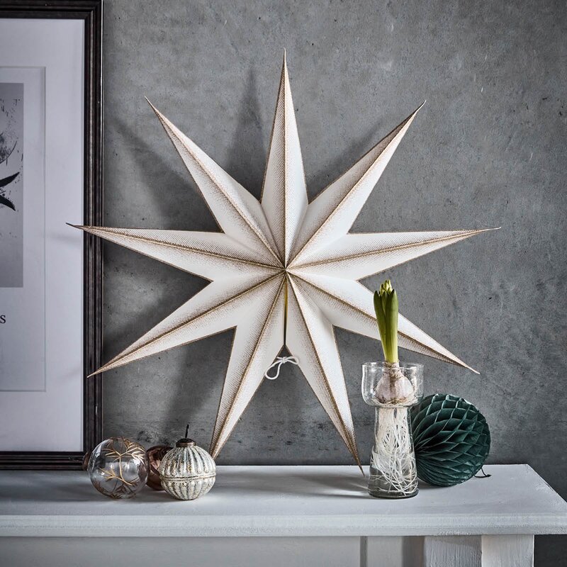 9 Point adventsstjerne 60 cm off-white champagne