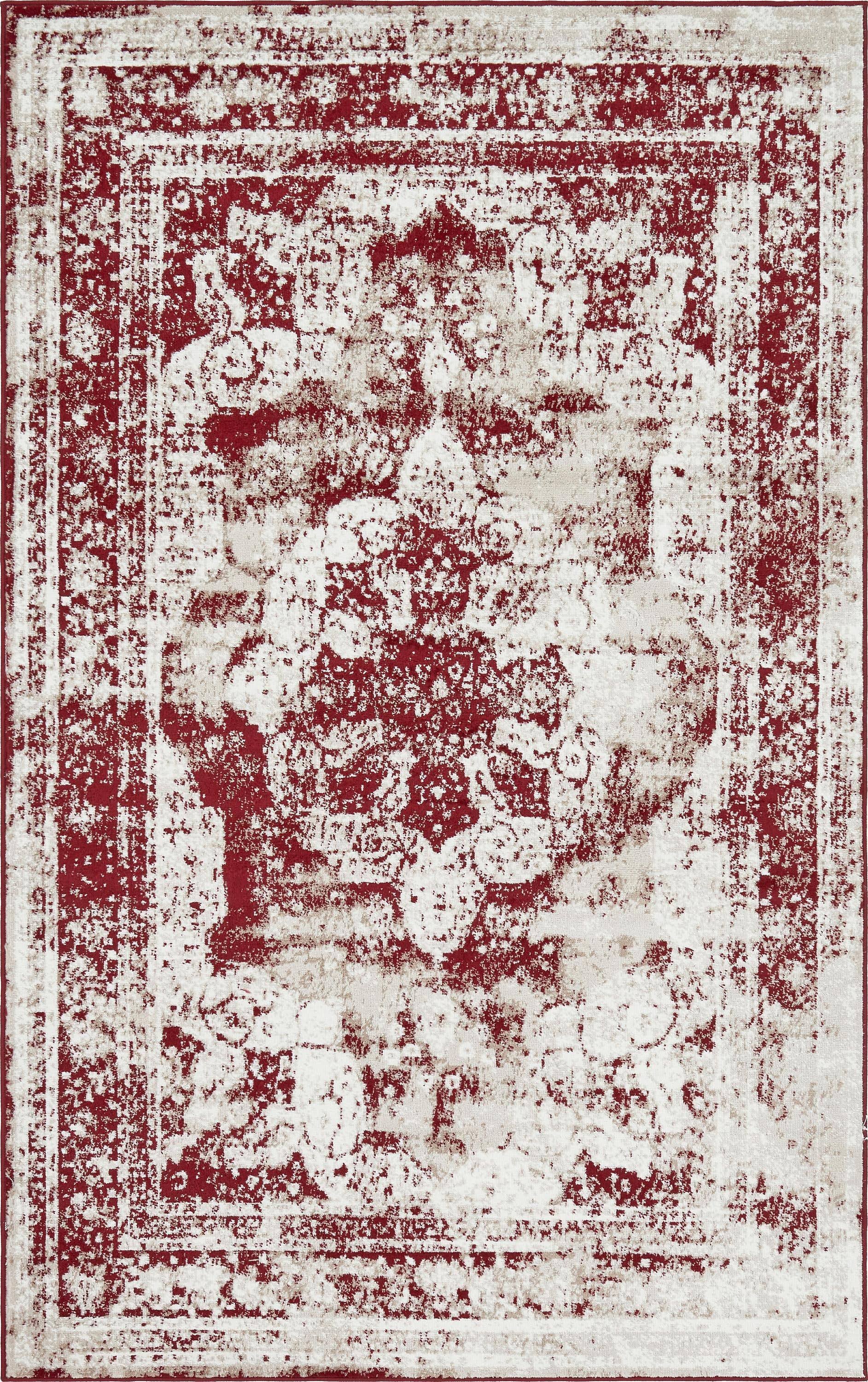 Unique Loom Salle Garnier Sofia Area Rug - 5' x 8' - Burgundy