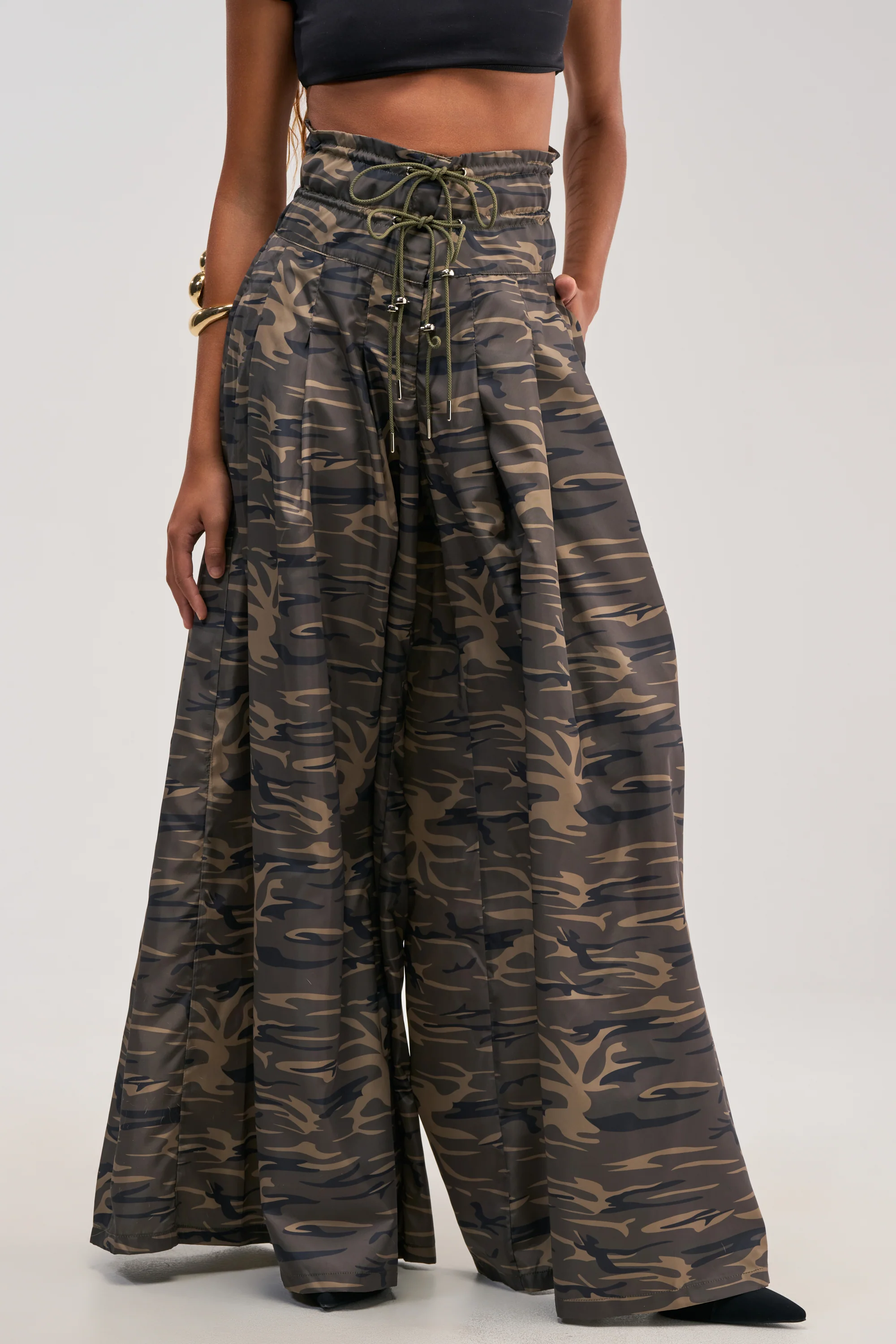 DANCE THE NIGHT AWAY CAMO PALAZZO PANT - Akira Store