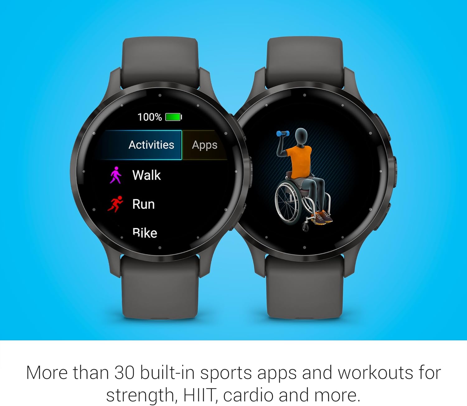 Garmin Venu 3S Running GPS Smartwatch with AMOLED Display  Advanced Health  Fitness Features  Up to 14 Day Battery Life with Signature Power Bundle | Slate with Pebble Gray Silicone Band