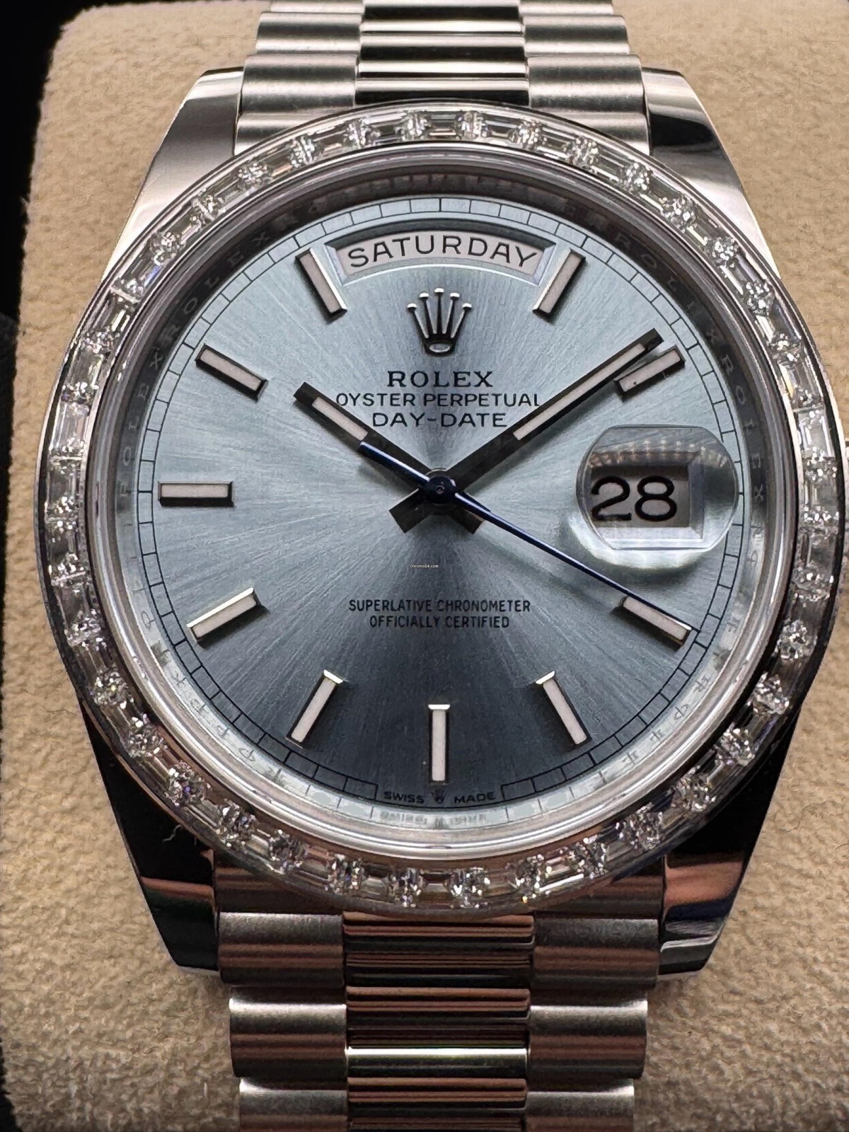 [Super Clone]RLX Day-Date 40mm 228396TBR-0039 Ice Blue Dial