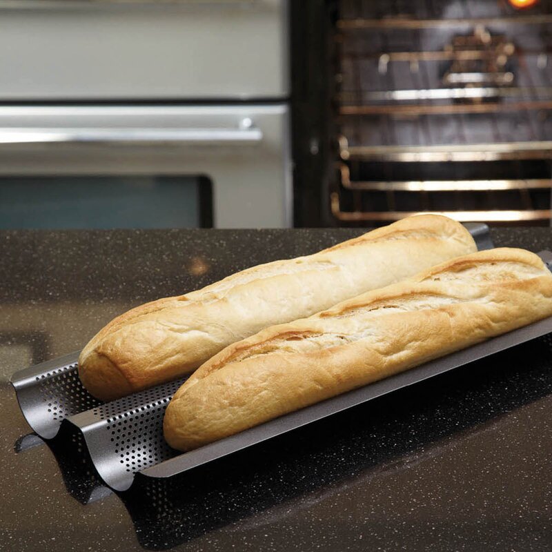 Crusty Bake baguetteform 39x16 cm carbon grå