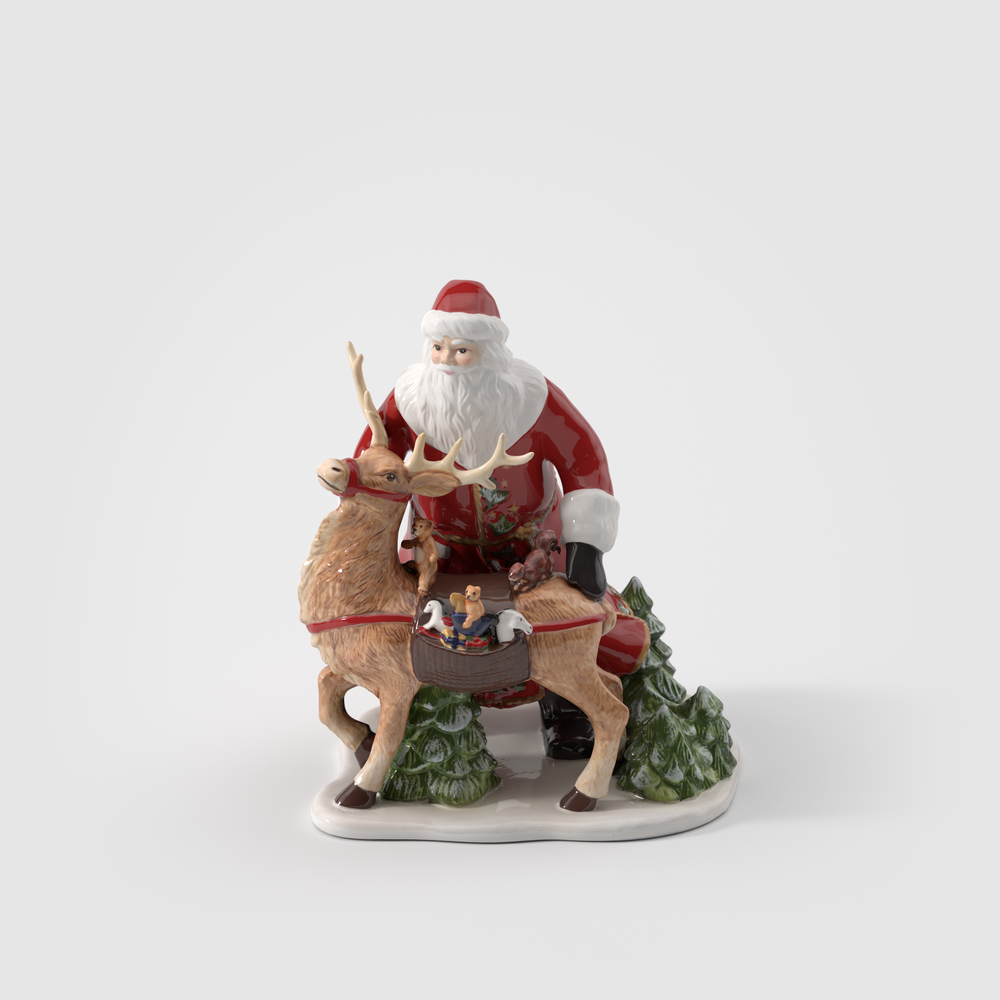Christmas Toy's Christmas figurine - Red, 11.9'' x 9.3'' x 13.8'', porcelain