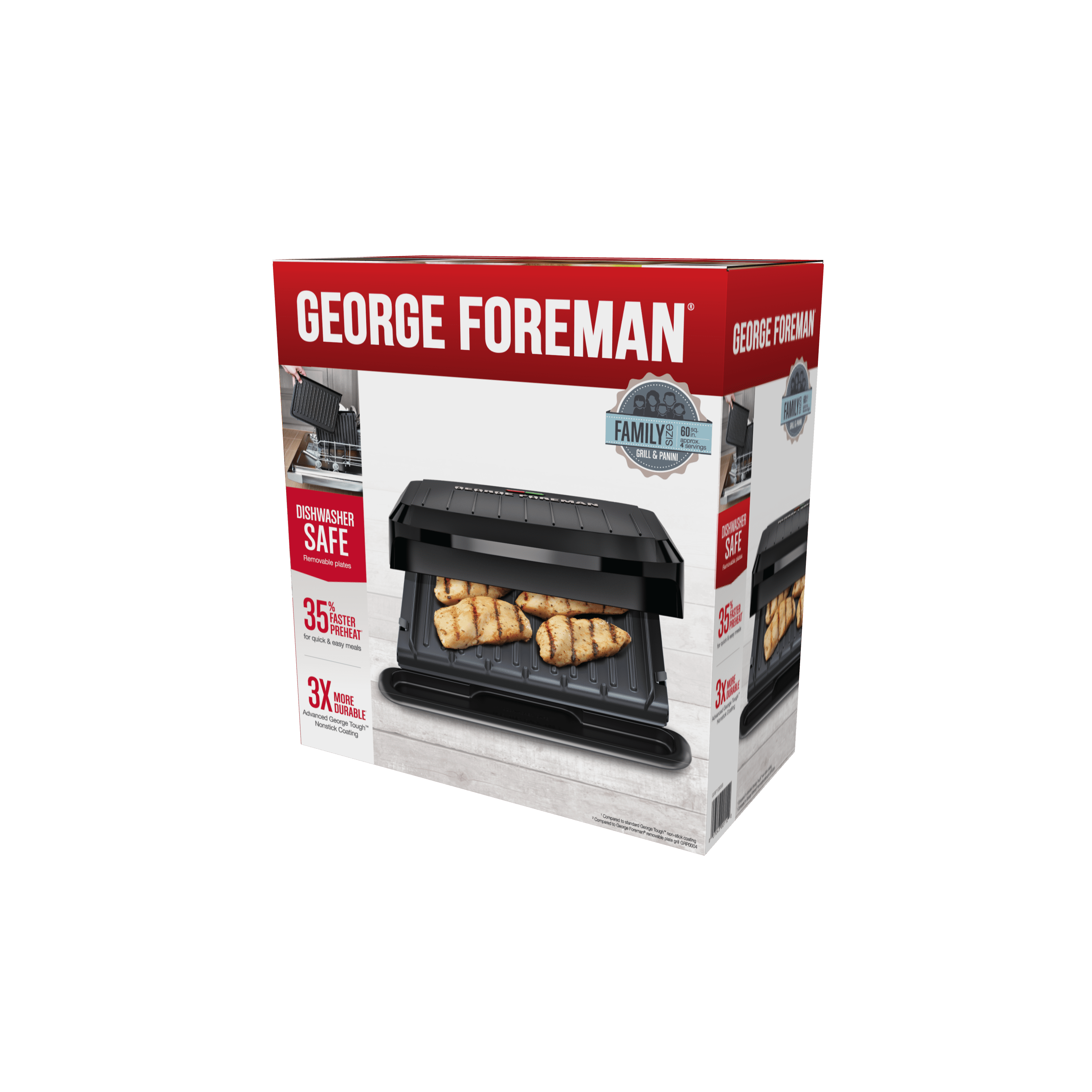 4-Serving Removable Plate Grill and Panini. Black. GRP1065B