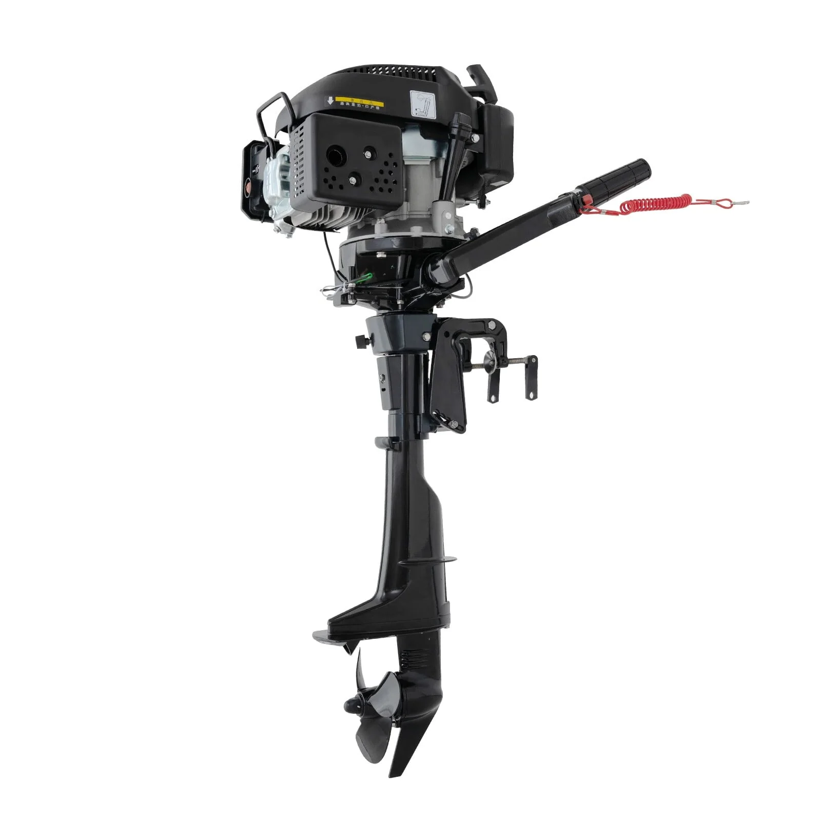 6HP 4 Stroke 140CC Outboard Motor Heavy Duty Inflatable Fishing Boat Gasoline Engine Manual Start TCI Air Cooling System 4500 5500Rpm(Joystick Length 15 35in) Image 4