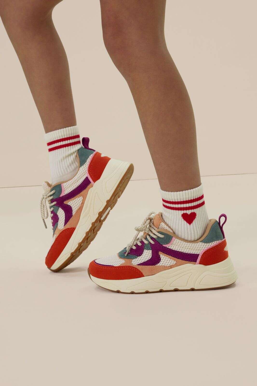 Witte sportsokken met hartje