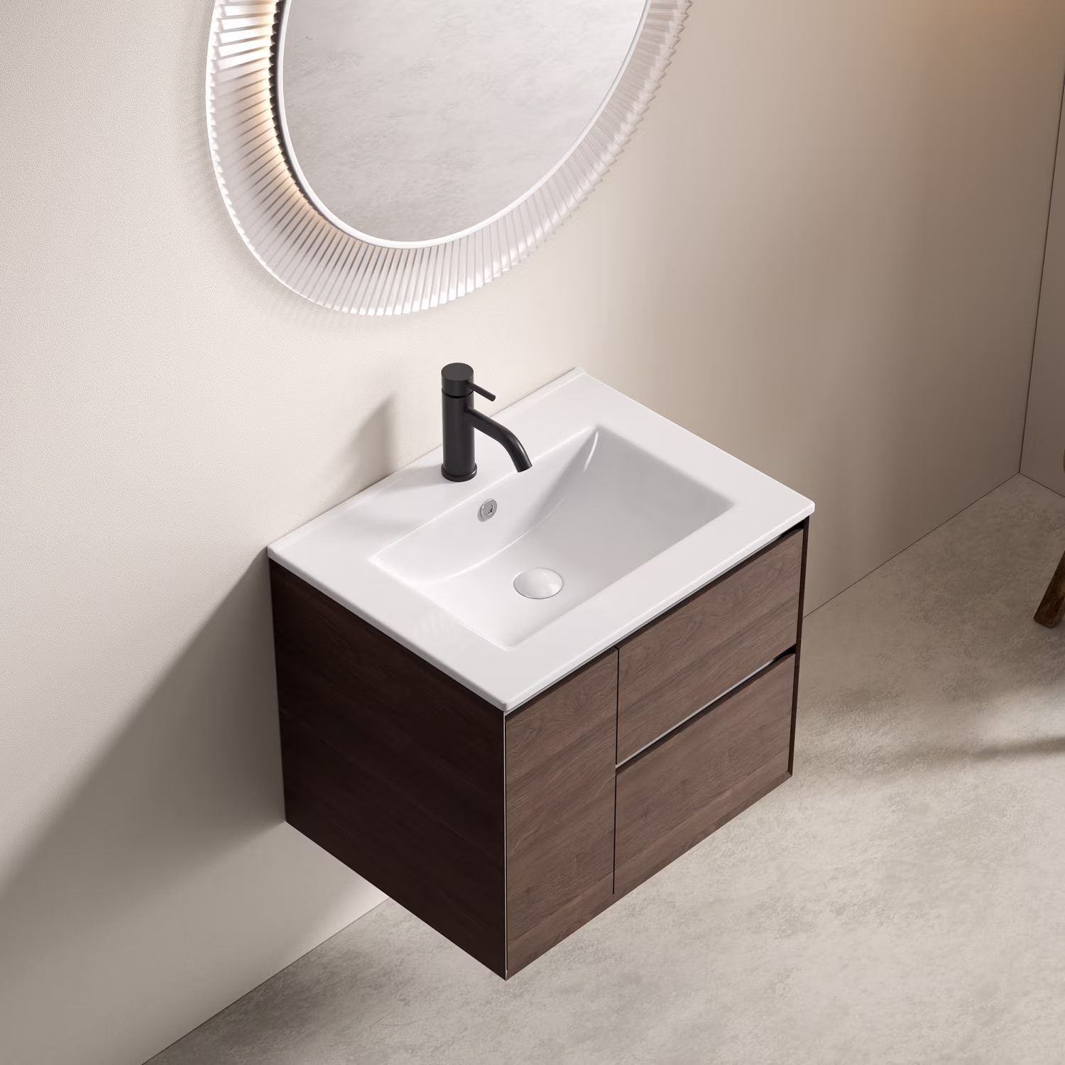 24-Inch Bathroom Vanity Top with Integrated Sink, White Porcelain Ceramic Vanity Sink Top with Oval Basin for a Clean, Modern Bathroom(White)