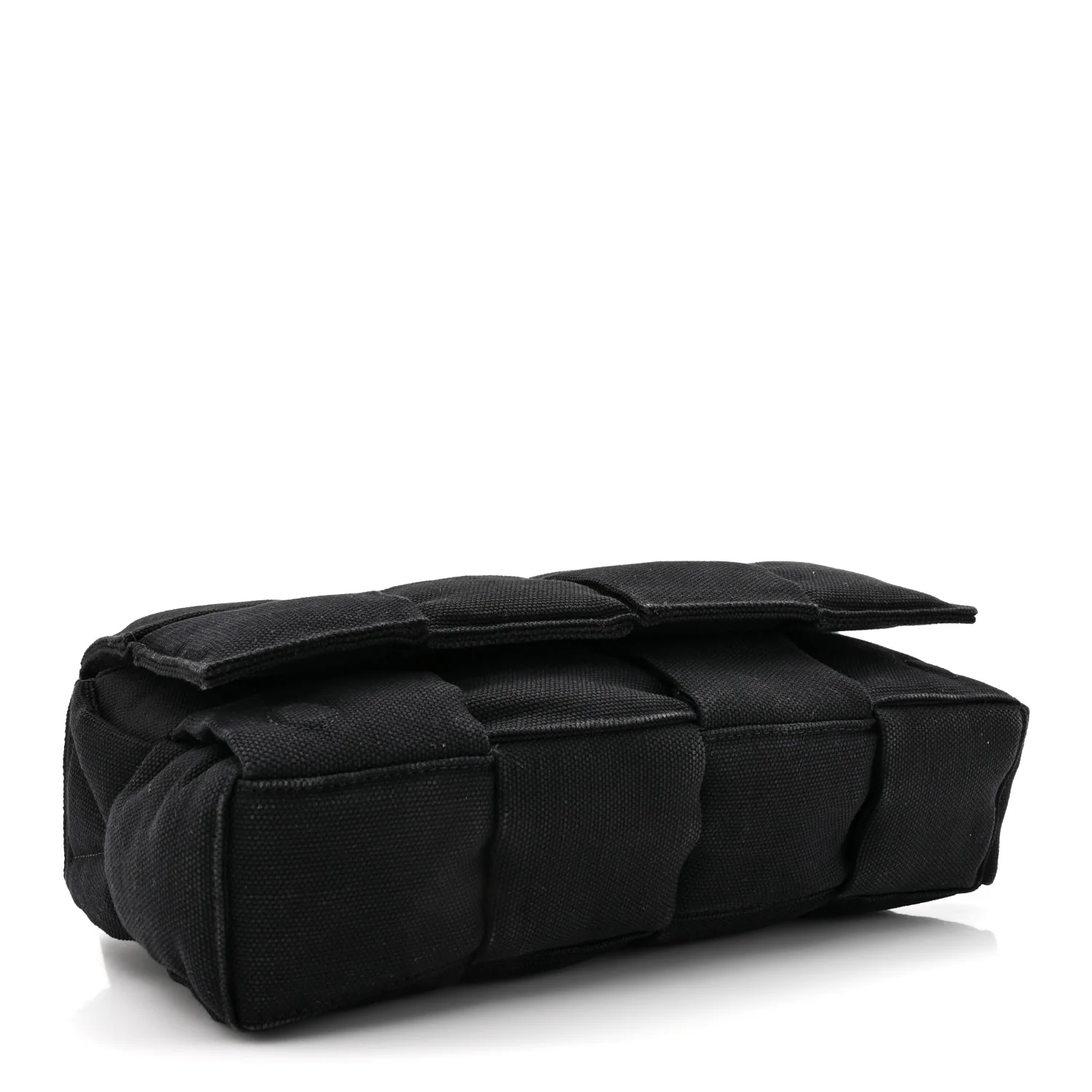 Denim Maxi Intrecciato Padded Tech Cassette Bag Black
