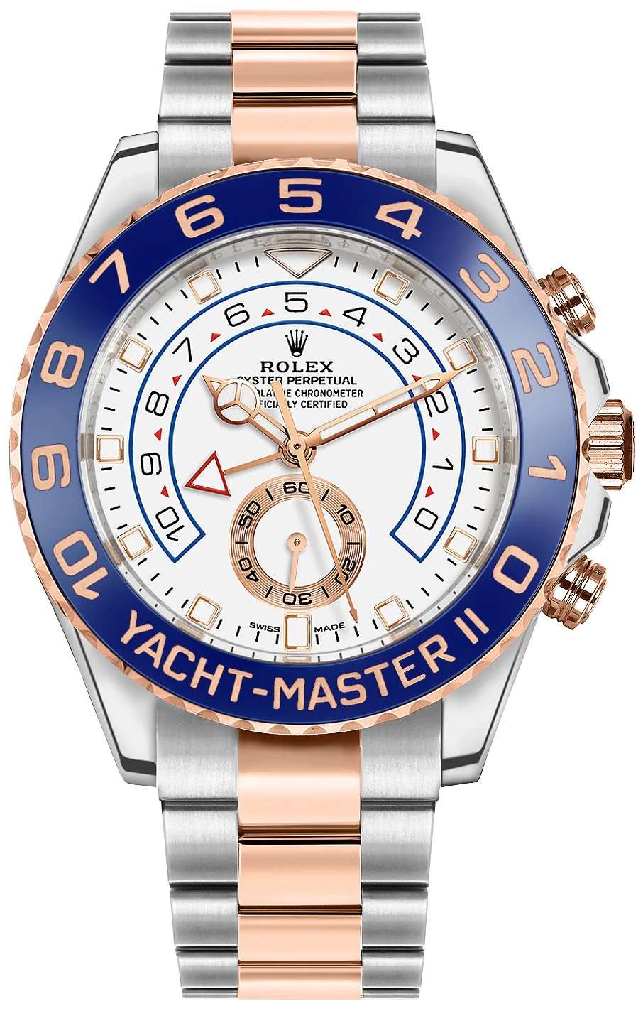 [Super Clone]Rolex Yacht-Master II Two Tone Steel Rose Gold White Dial Watch 116681