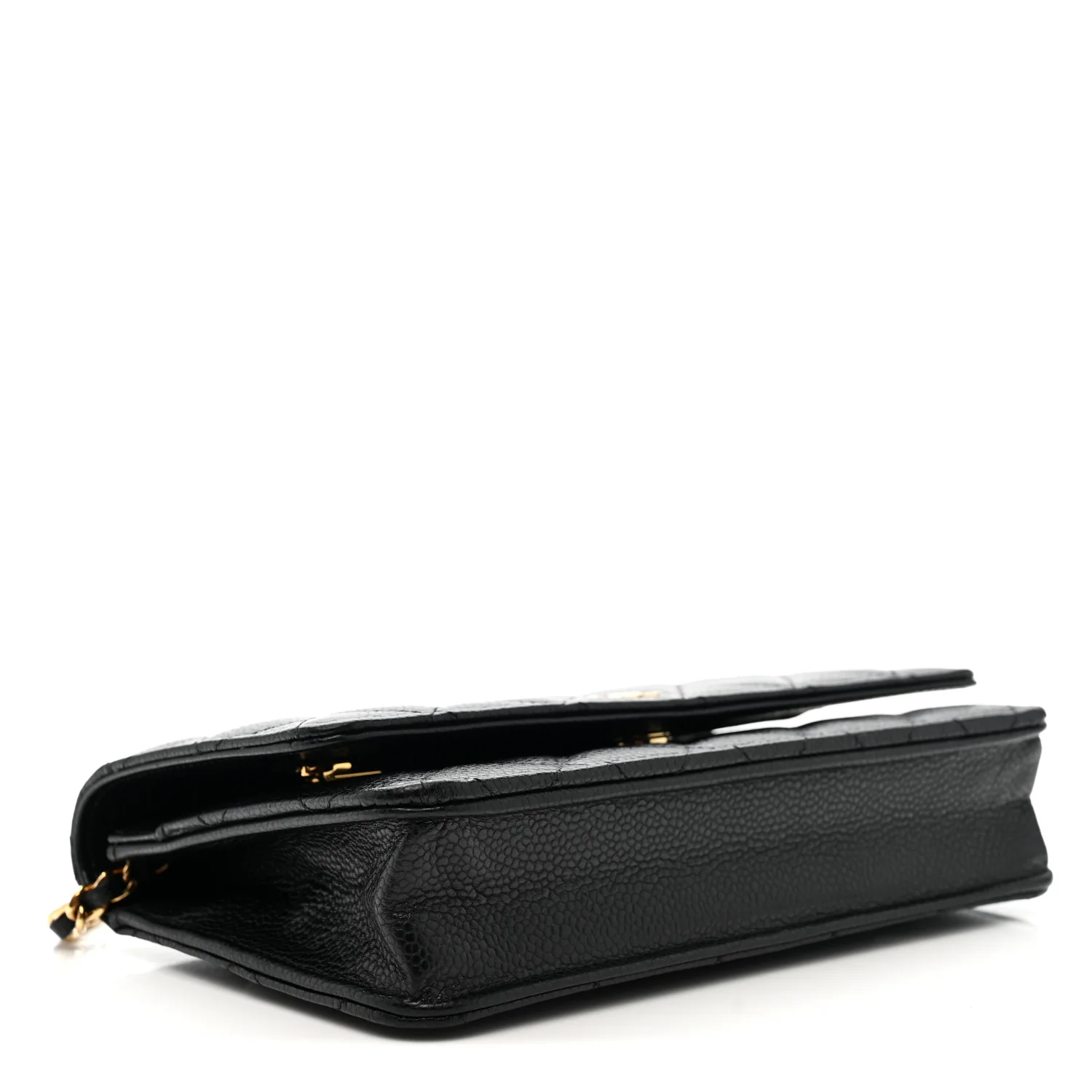 Caviar Quilted Wallet on Chain WOC Black